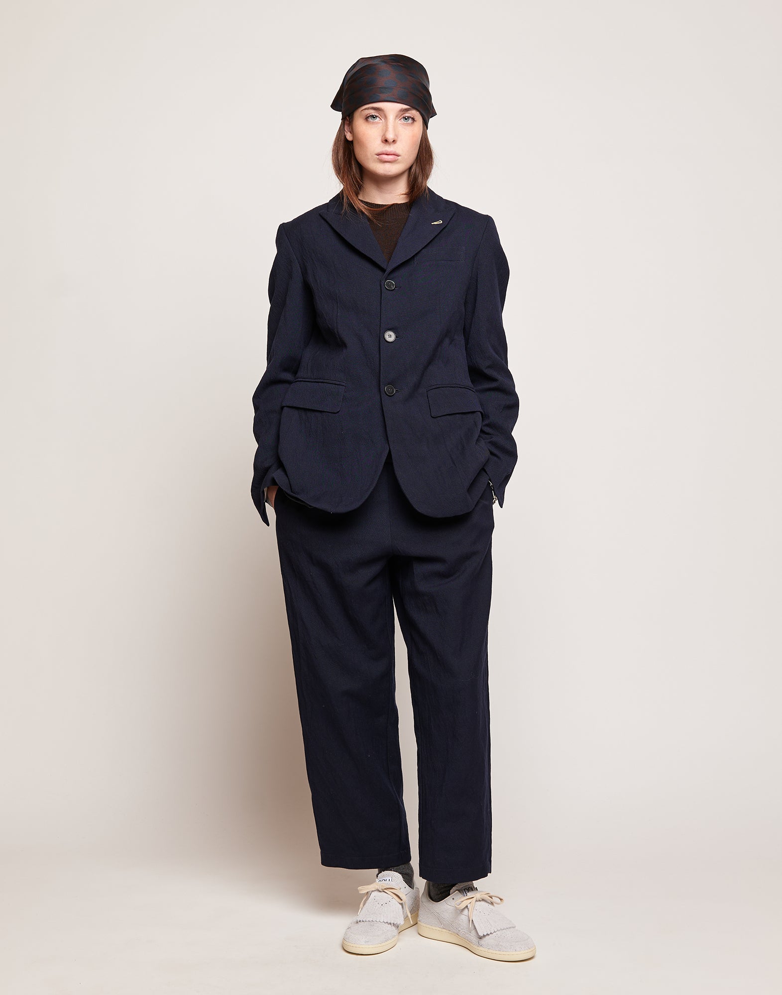 DOUUOD Blazer Monopetto in Tricotina Crincle Washed