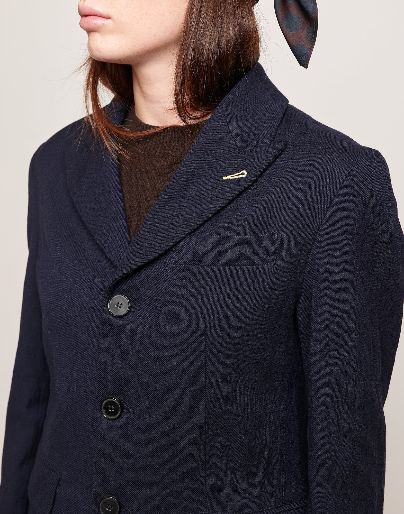 DOUUOD Blazer Monopetto in Tricotina Crincle Washed