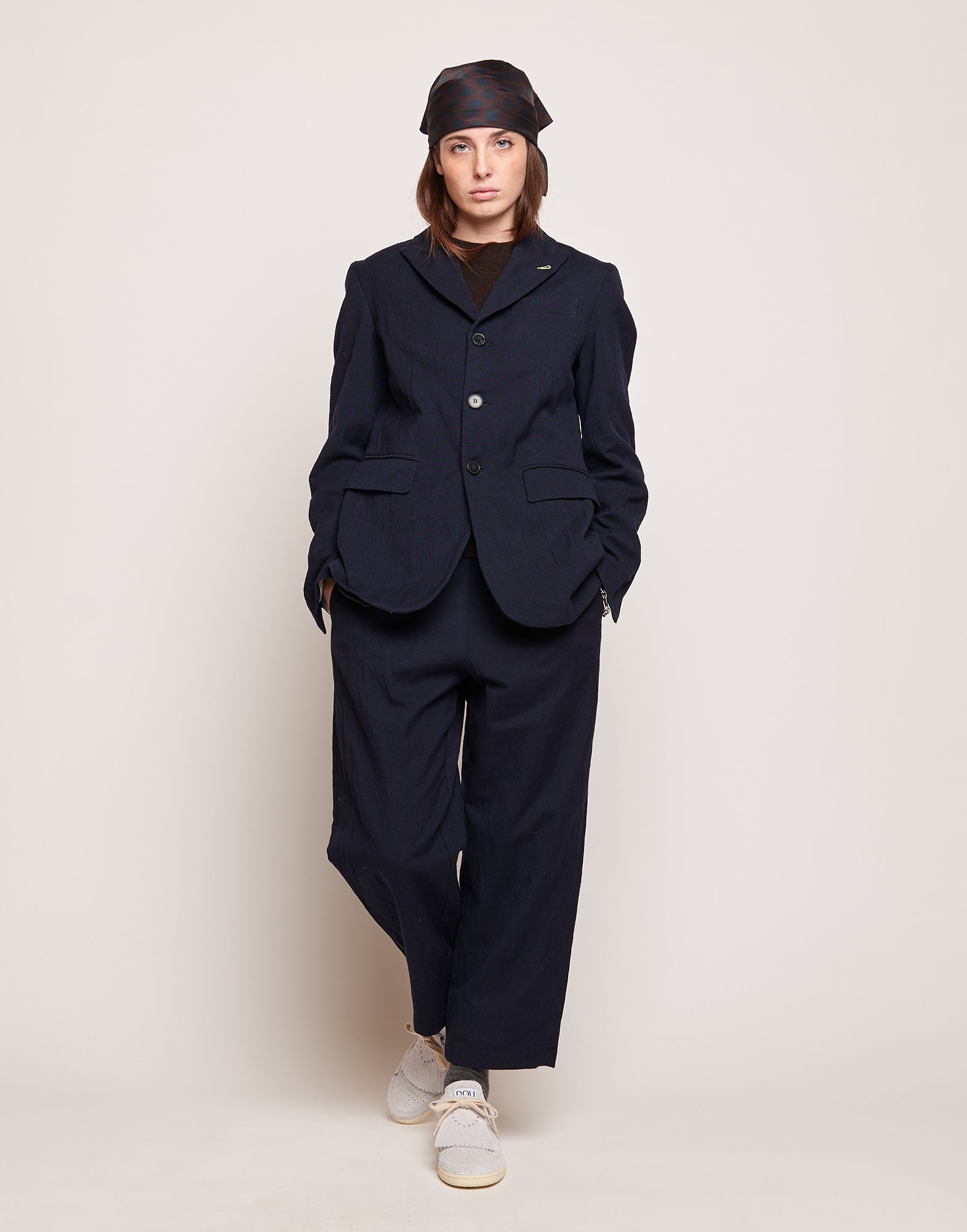 DOUUOD Blazer Monopetto in Tricotina Crincle Washed