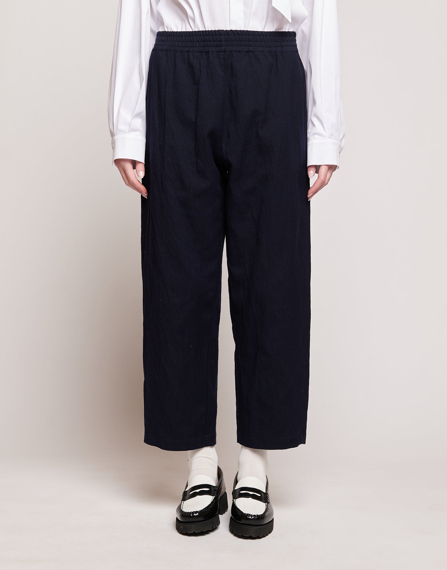 DOUUOD Pantaloni in Tricotina Crincle Washed