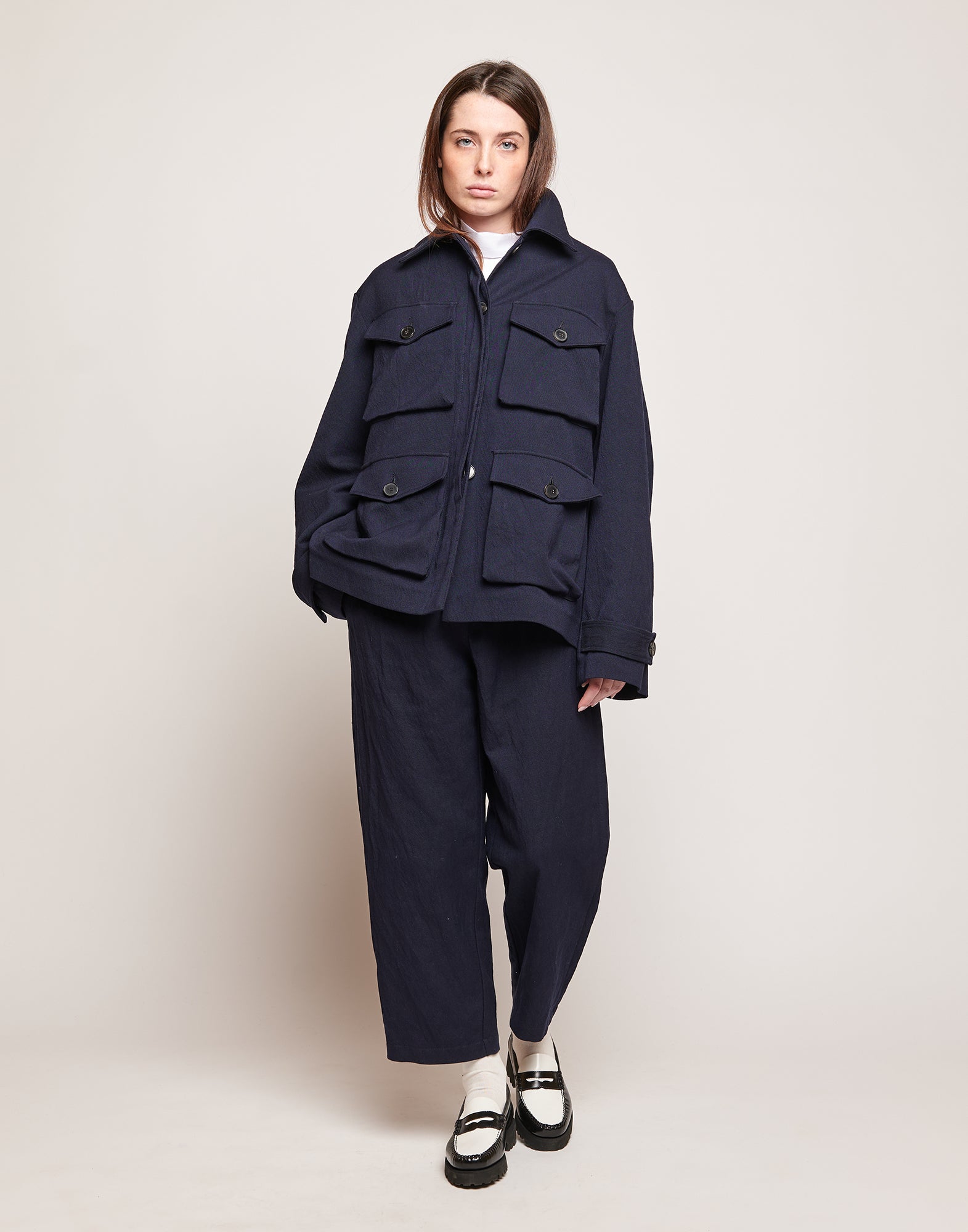 DOUUOD Giacca in Tricotina Crincle Washed