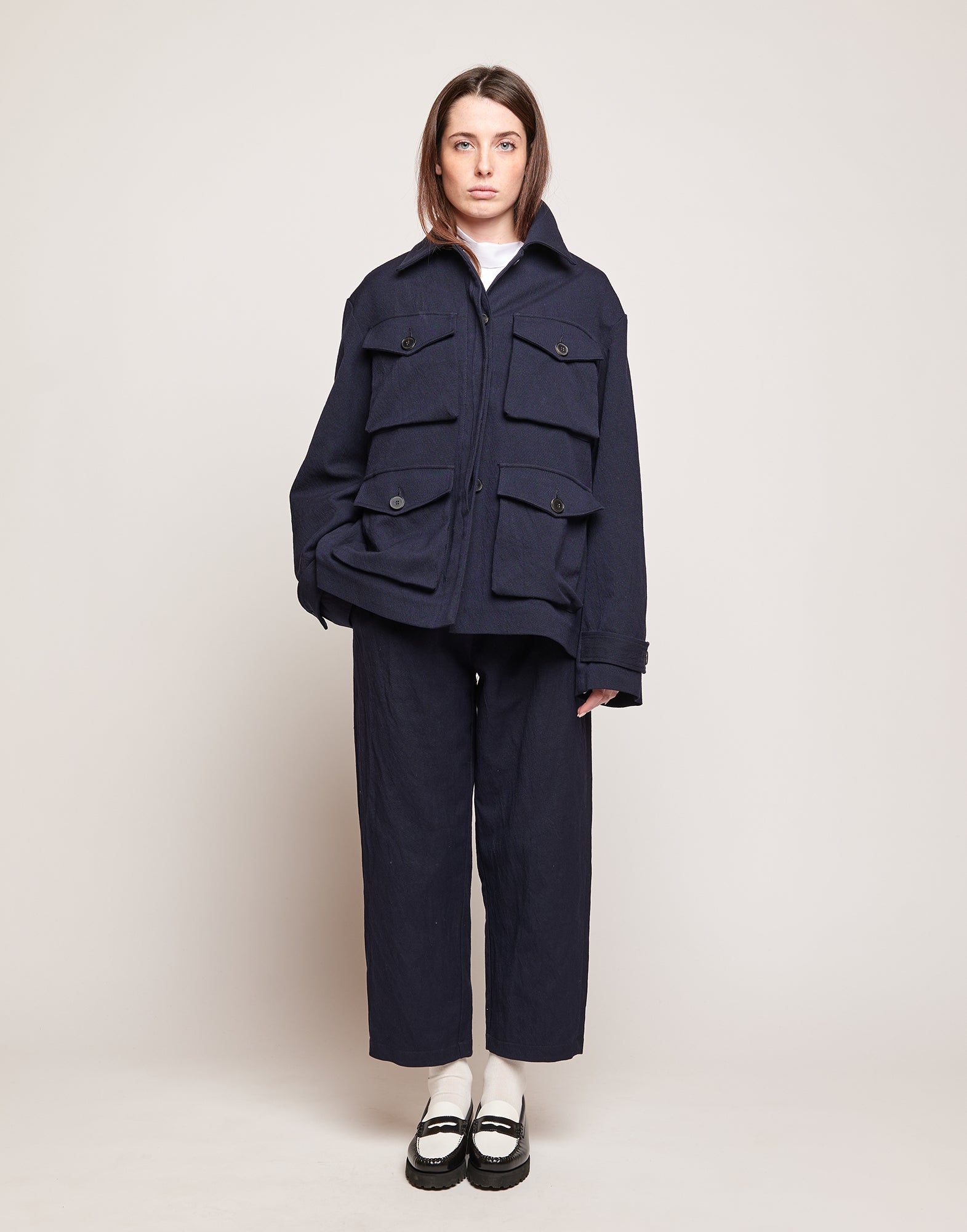 DOUUOD Giacca in Tricotina Crincle Washed