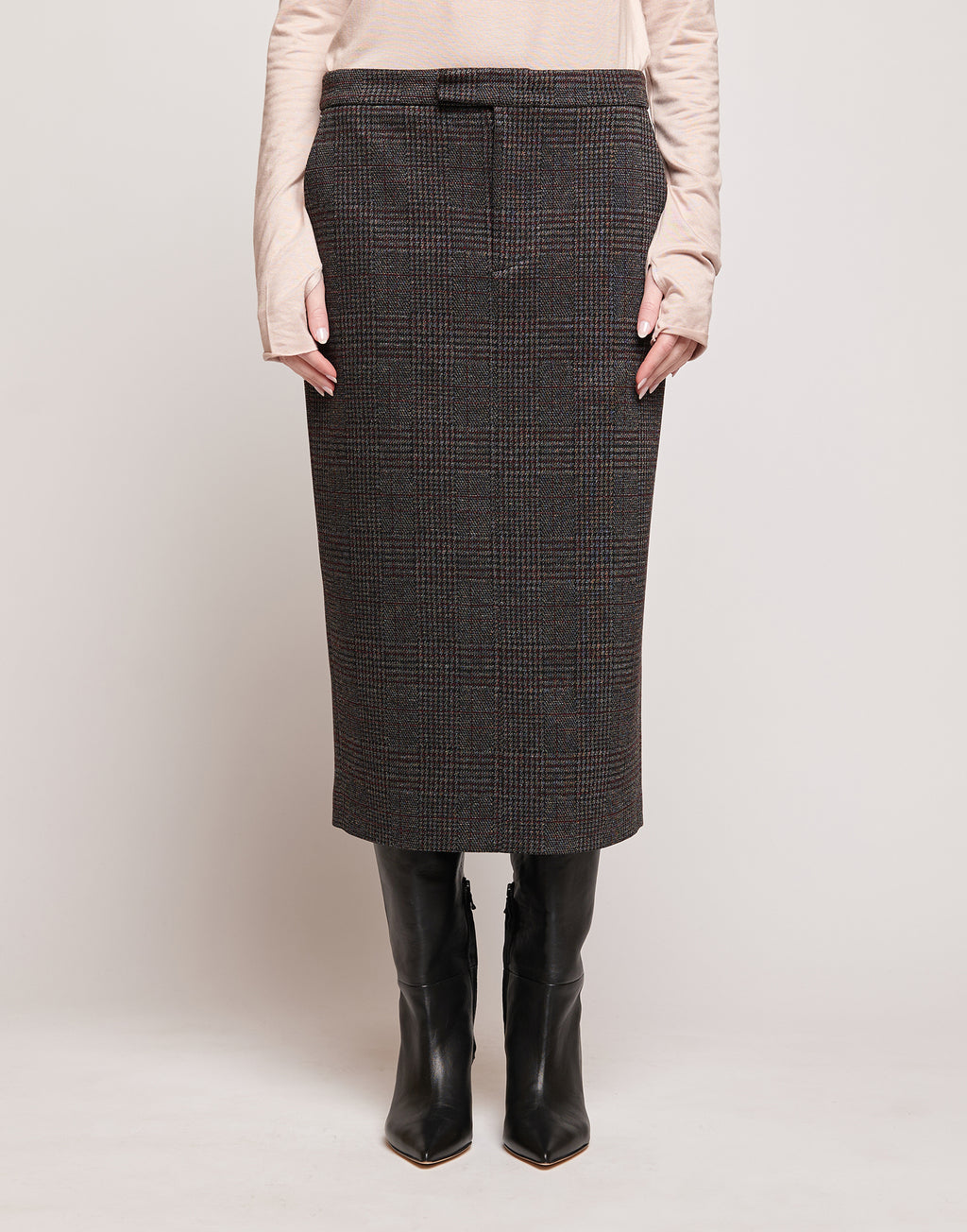 DOUUOD Gonna Longuette in Galles Jacquard