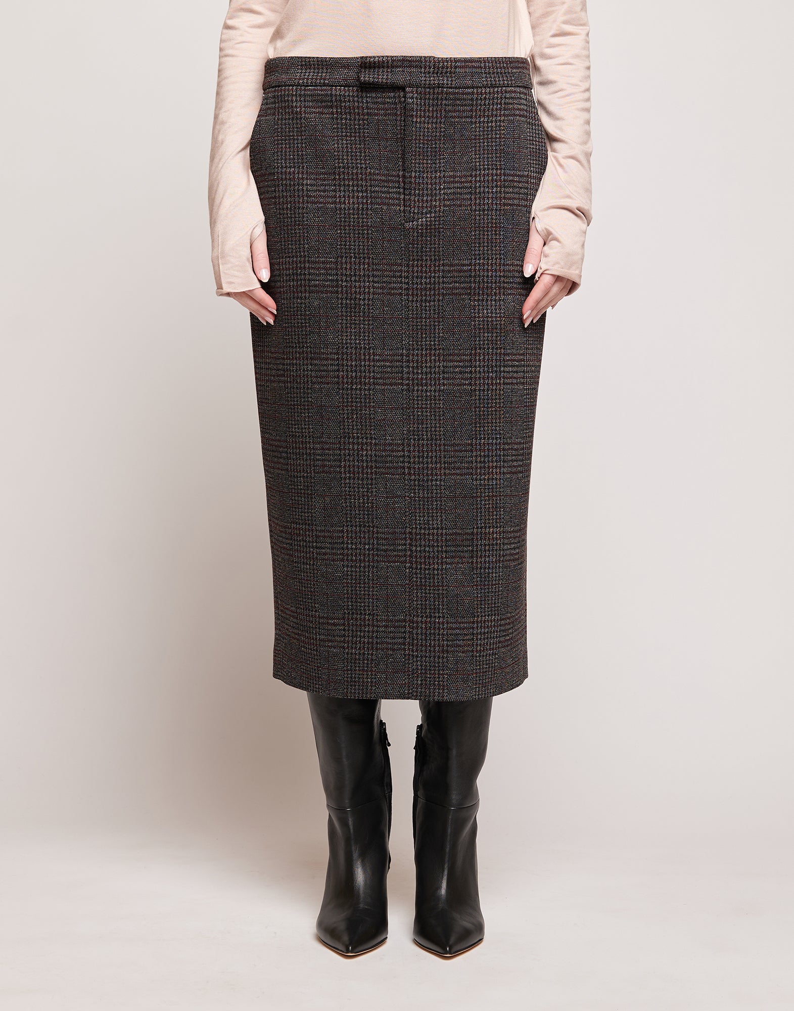 DOUUOD Gonna Longuette in Galles Jacquard