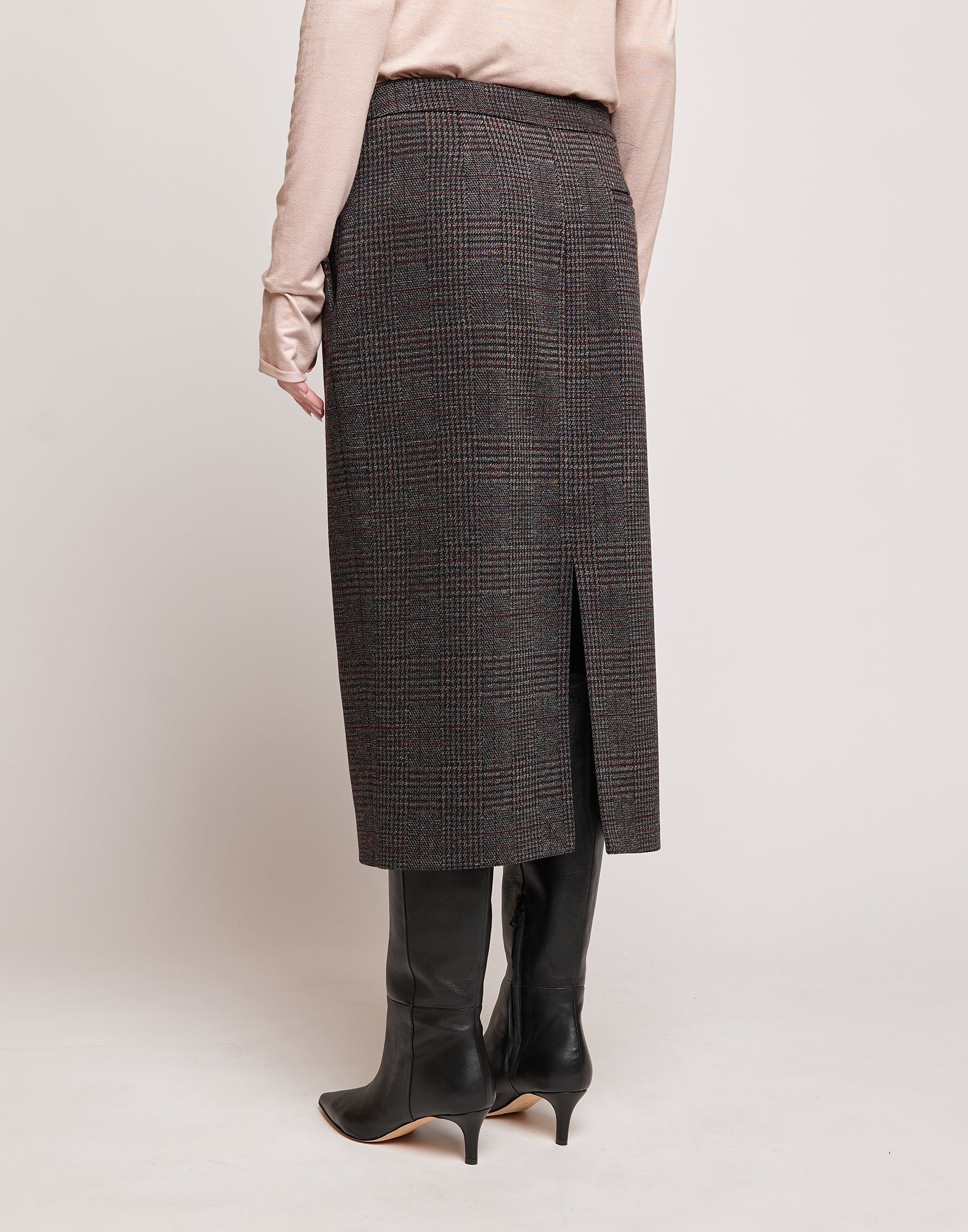 DOUUOD Gonna Longuette in Galles Jacquard