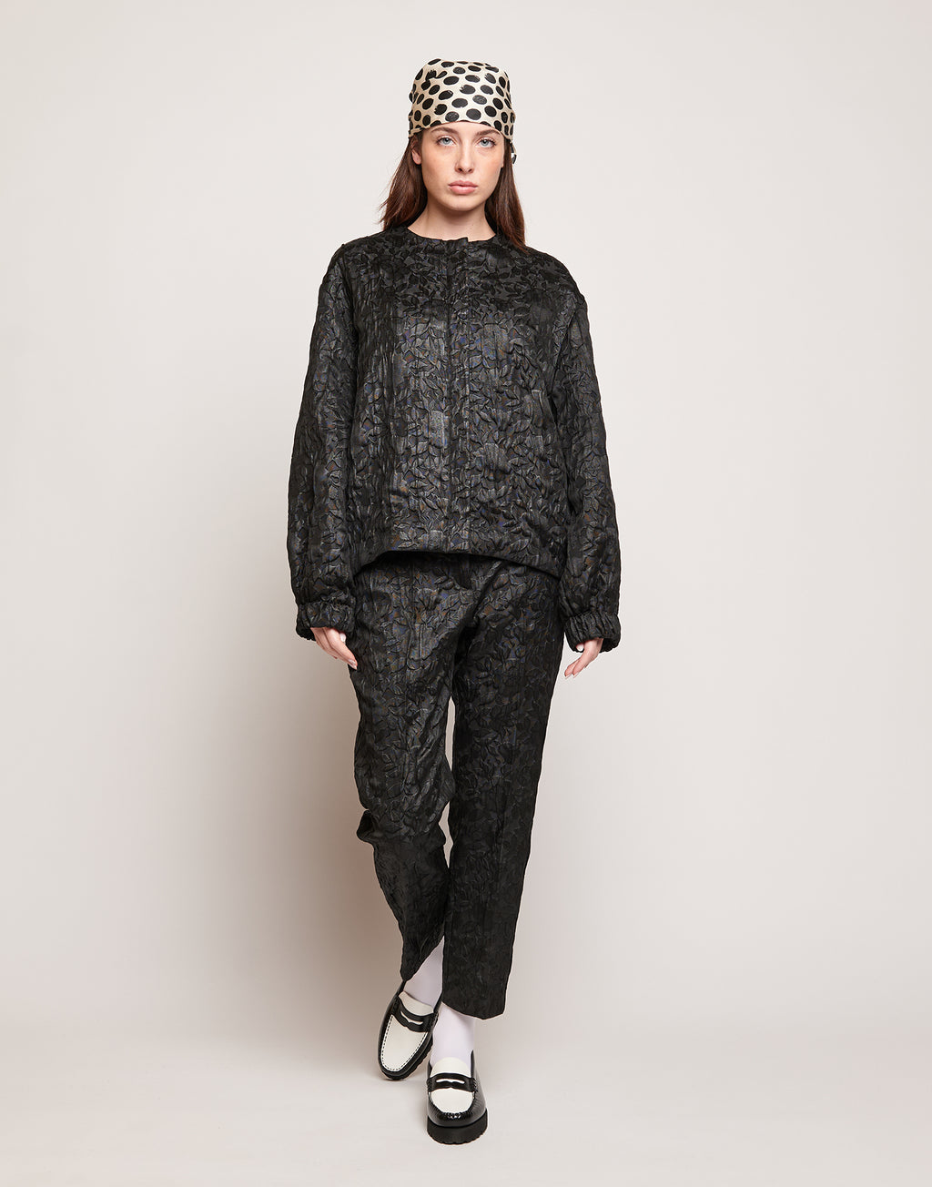 DOUUOD Bomber in Matelassé Floreale Cinzato