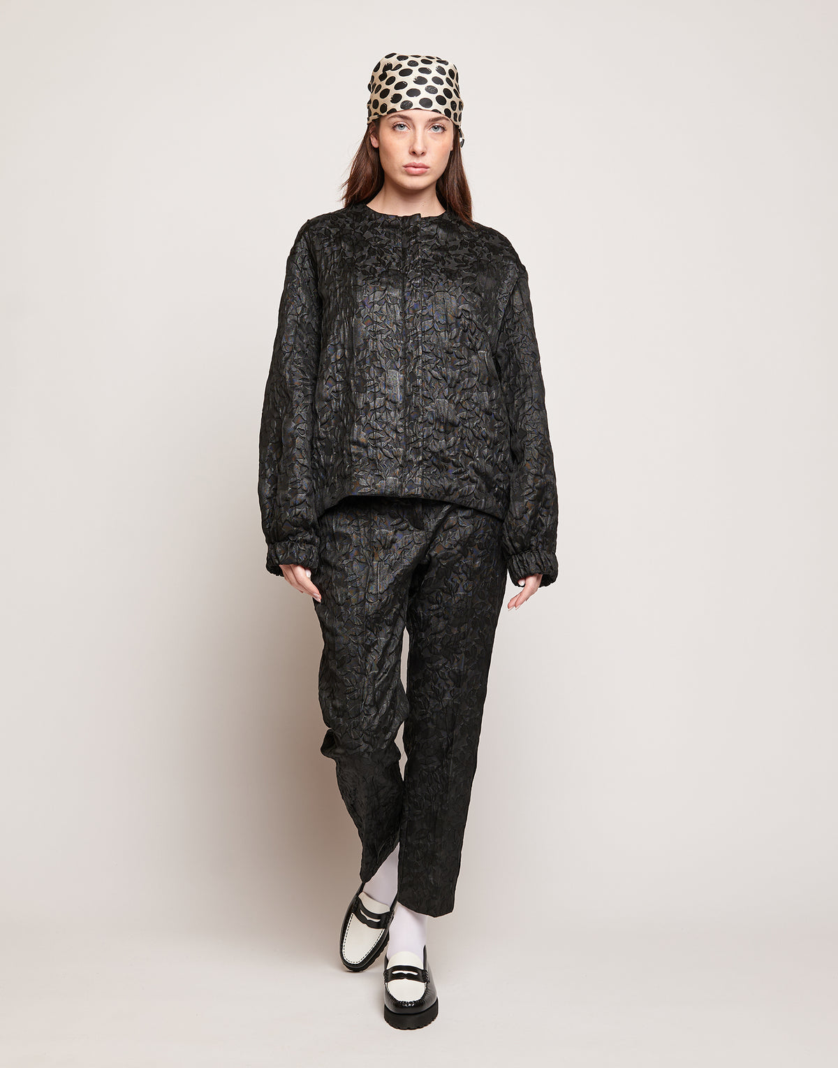 DOUUOD Bomber in Matelassé Floreale Cinzato