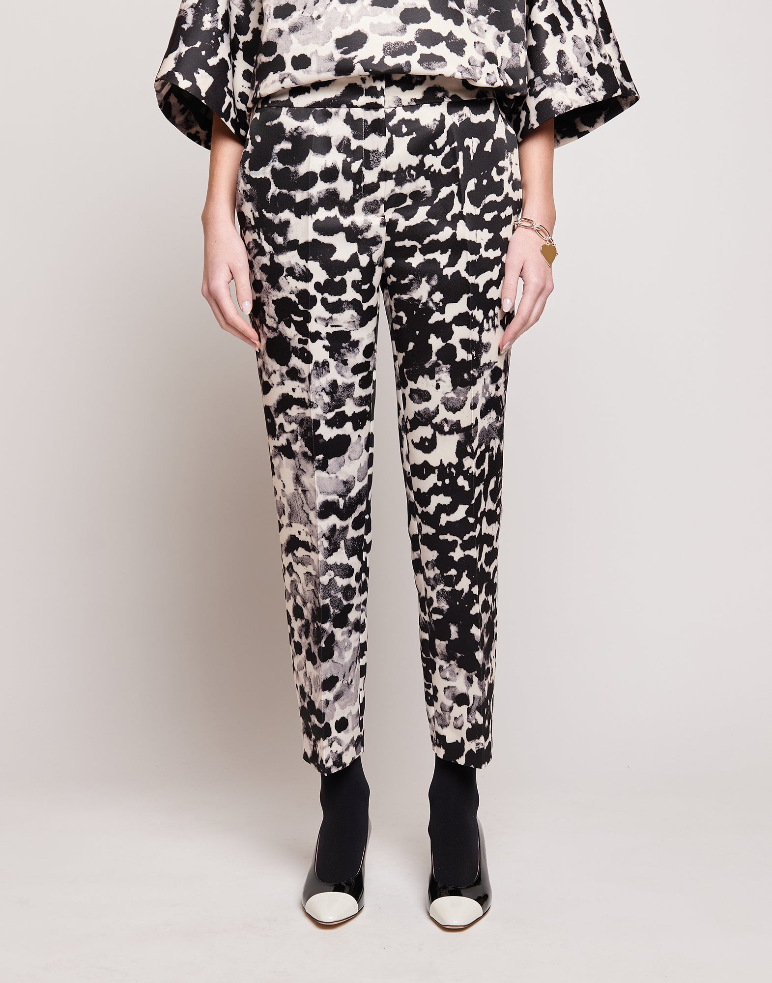 DOUUOD Pantaloni Maschili in Duchesse Stampata Maculata