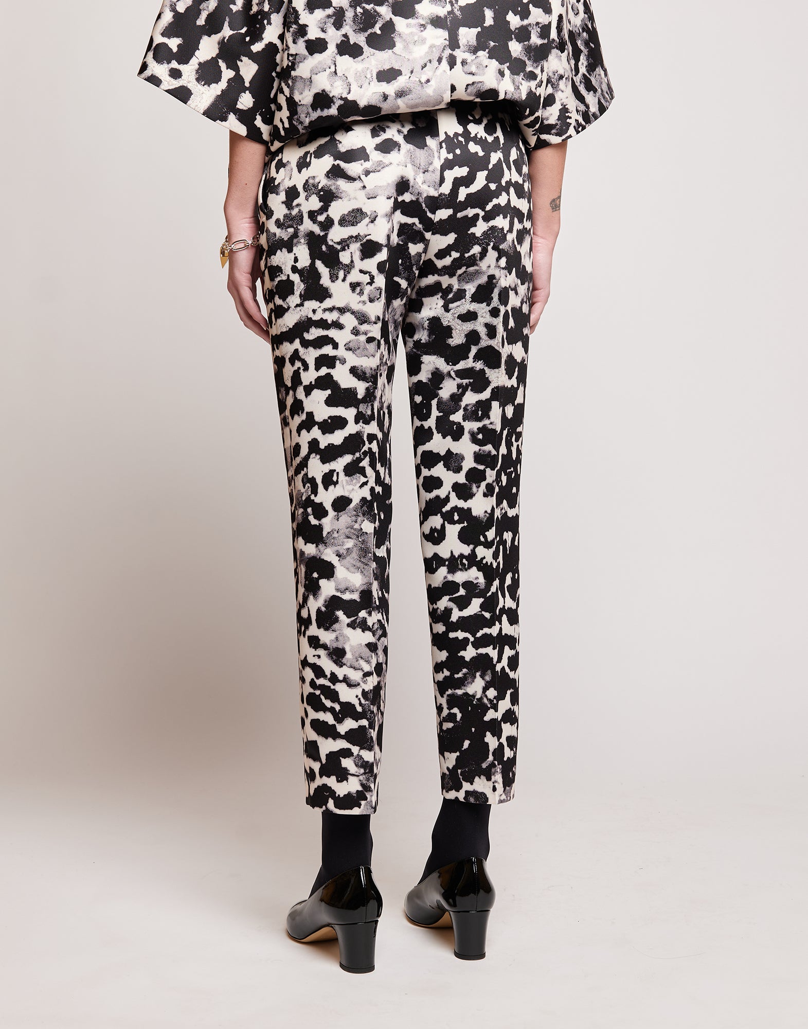 DOUUOD Pantaloni Maschili in Duchesse Stampata Maculata
