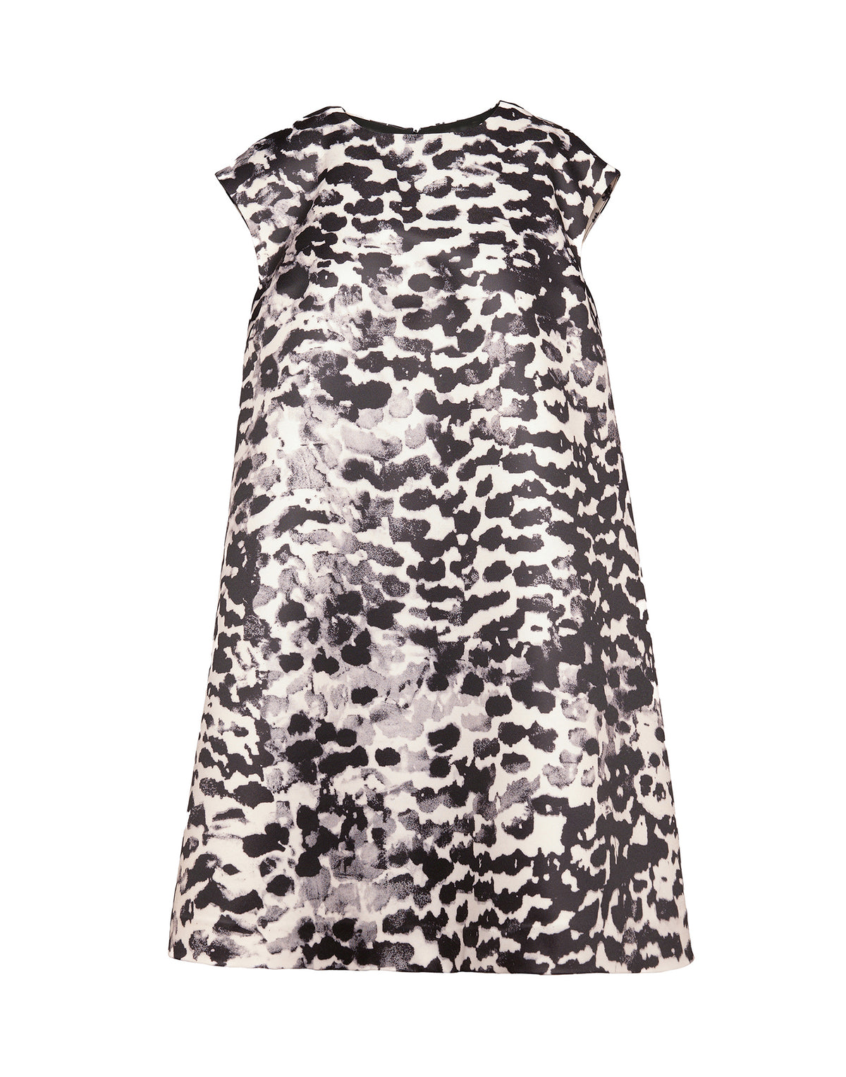 DOUUOD Abito Svasato in Duchesse Stampata Maculata