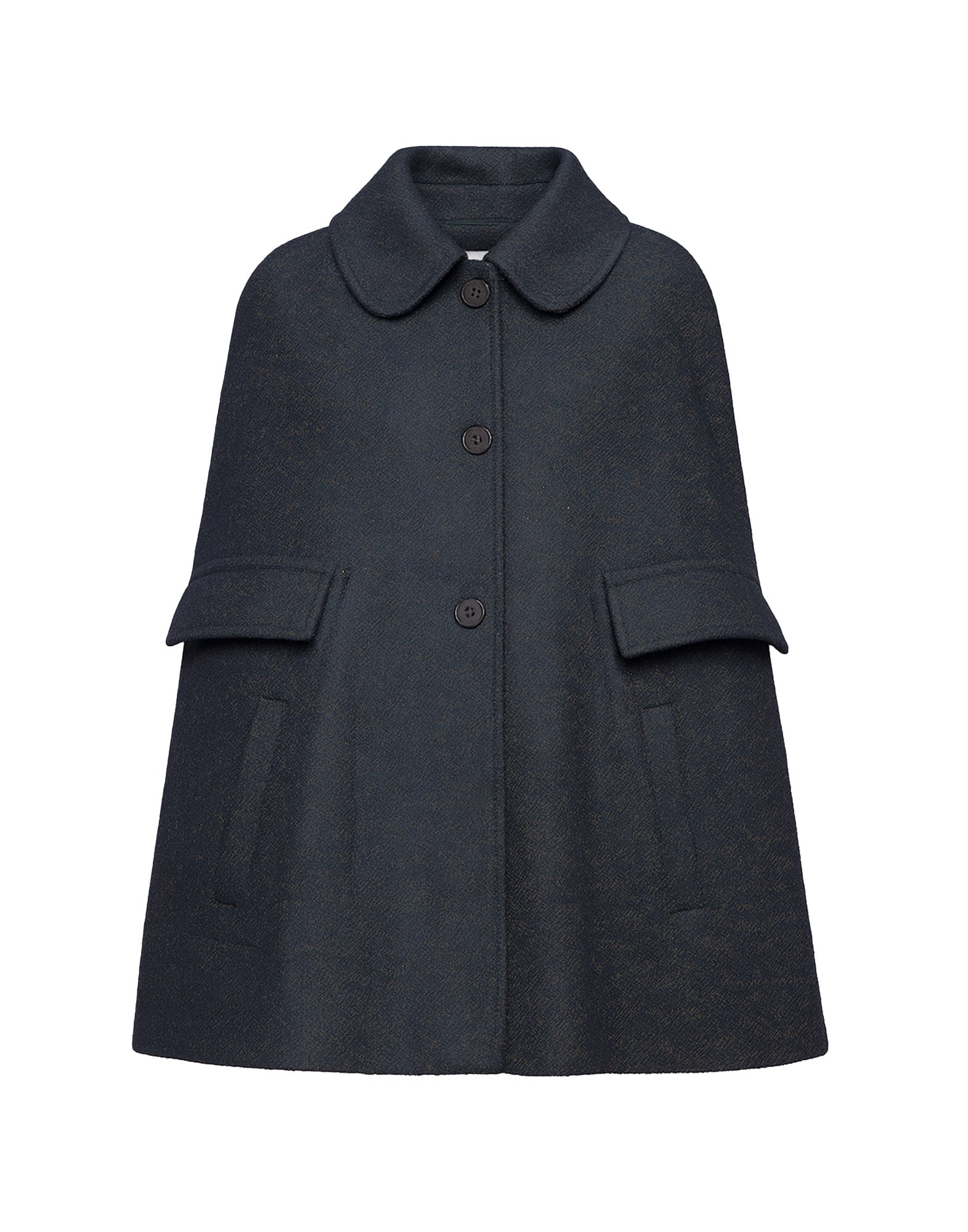 DOUUOD Cappa in Double Twill di Lana Oltremare