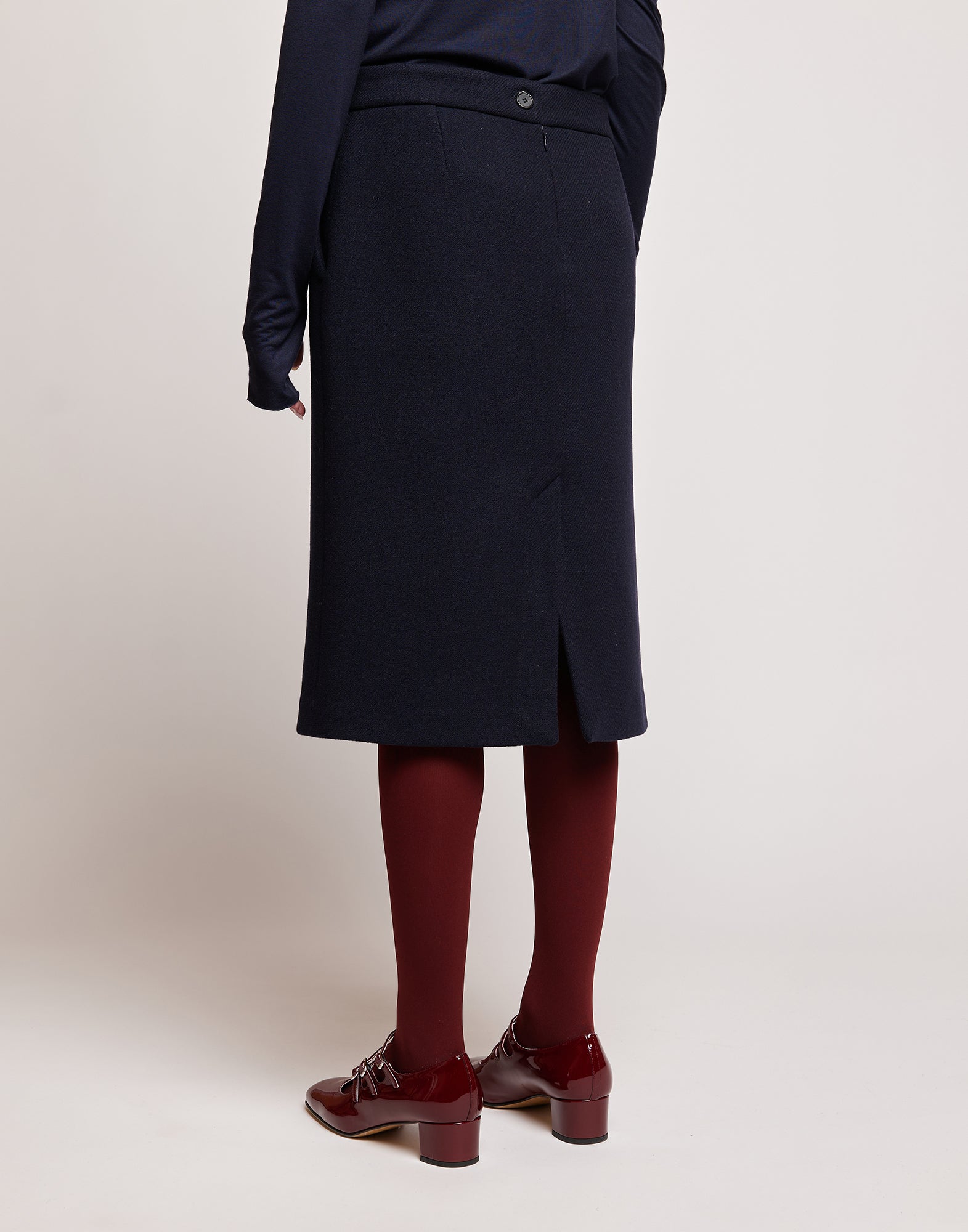 DOUUOD Gonna in Double Twill Sostenibile Oltremare