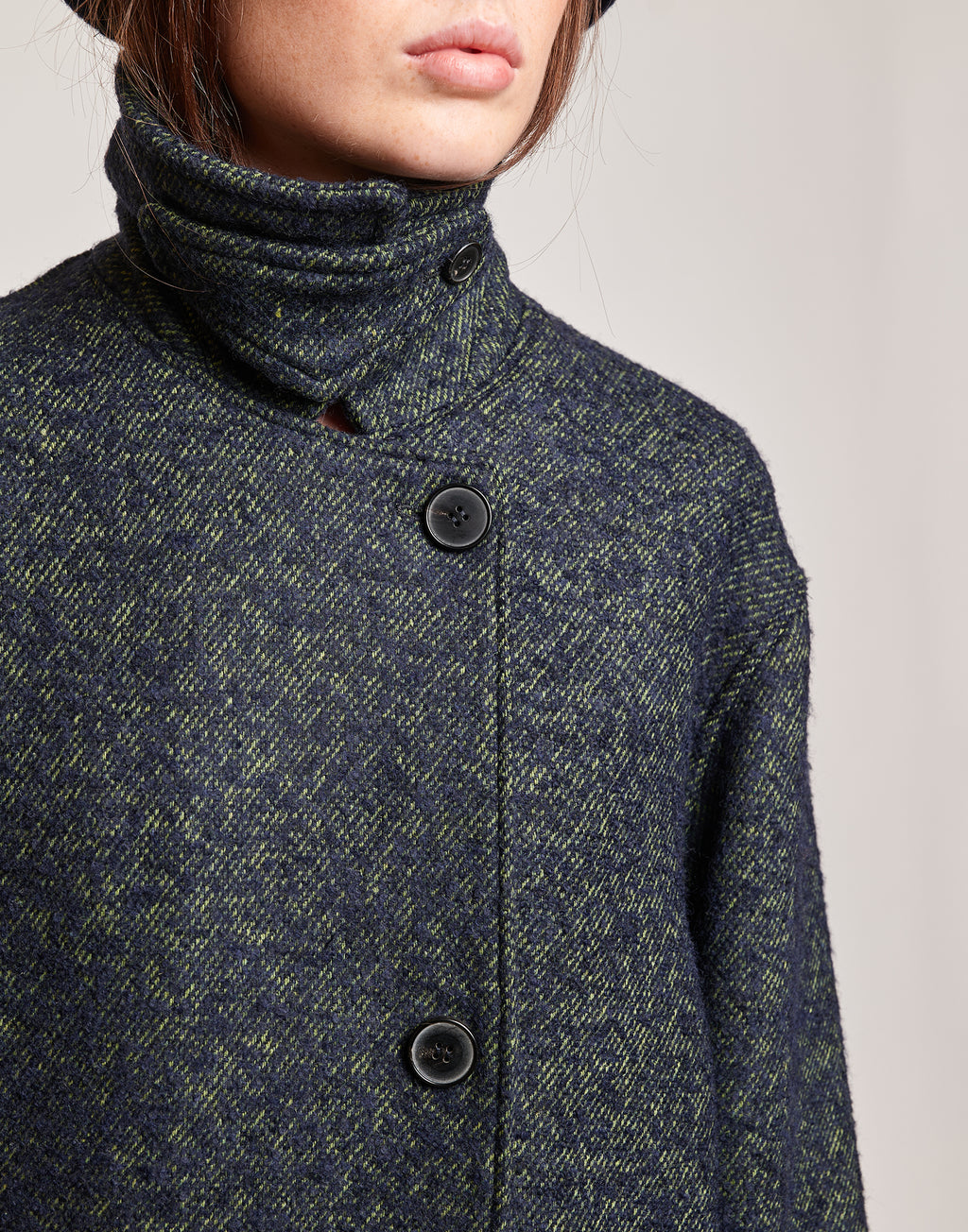 DOUUOD Cappotto Maschile in Doppio Diagonale Bouclé