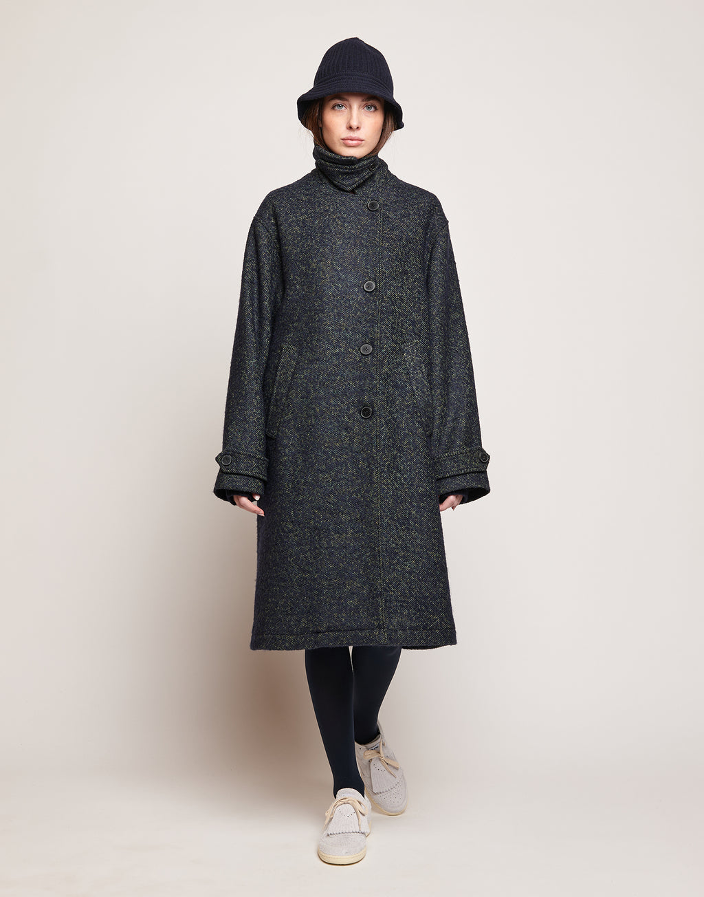 DOUUOD Cappotto Maschile in Doppio Diagonale Bouclé