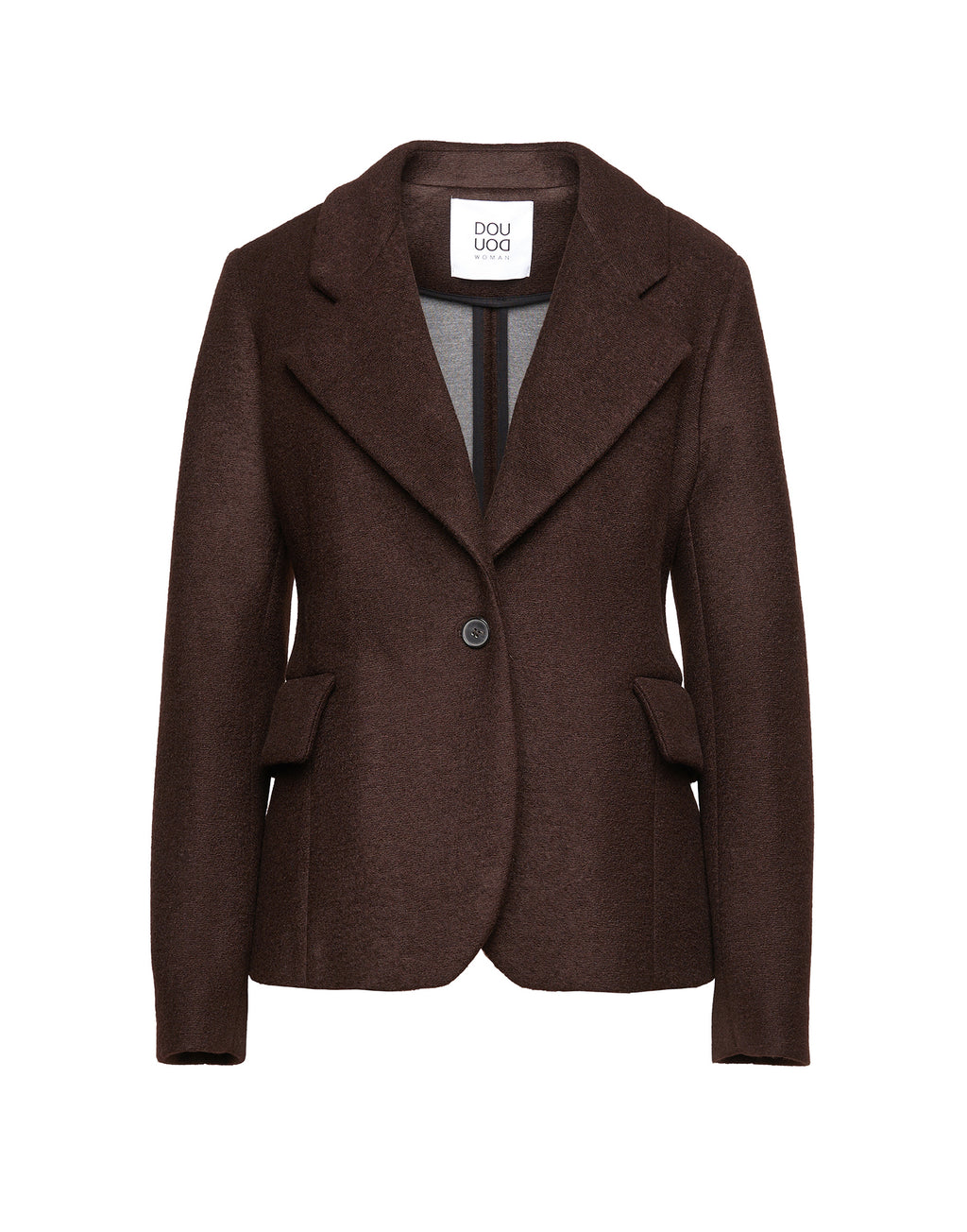 DOUUOD Giacca Monopetto in Neoprene Warm Jersey Ciocco