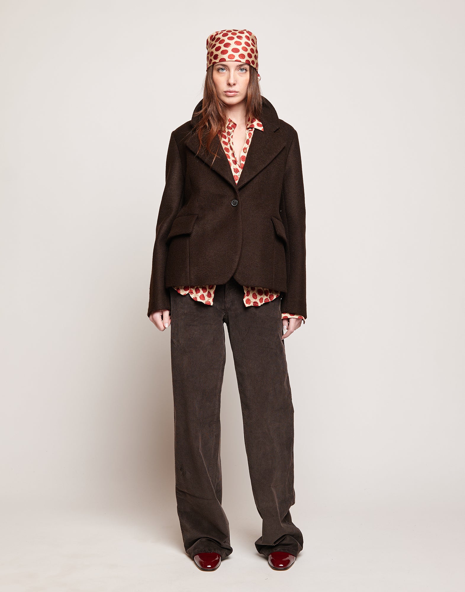 DOUUOD Giacca Monopetto in Neoprene Warm Jersey Ciocco