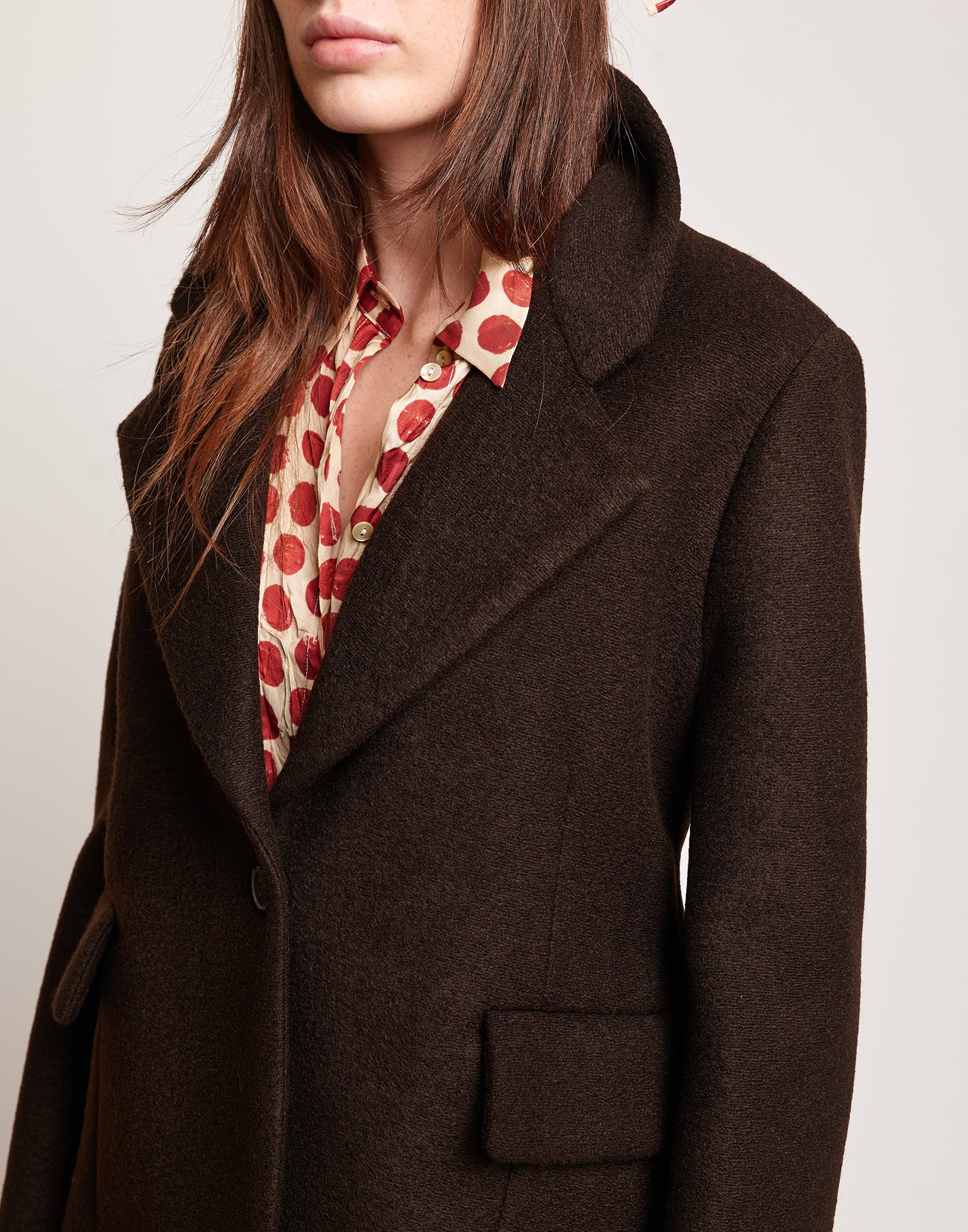 DOUUOD Giacca Monopetto in Neoprene Warm Jersey Ciocco