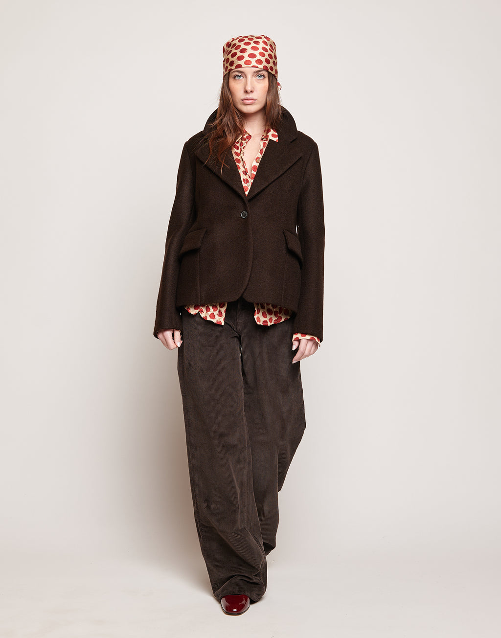 DOUUOD Giacca Monopetto in Neoprene Warm Jersey Ciocco