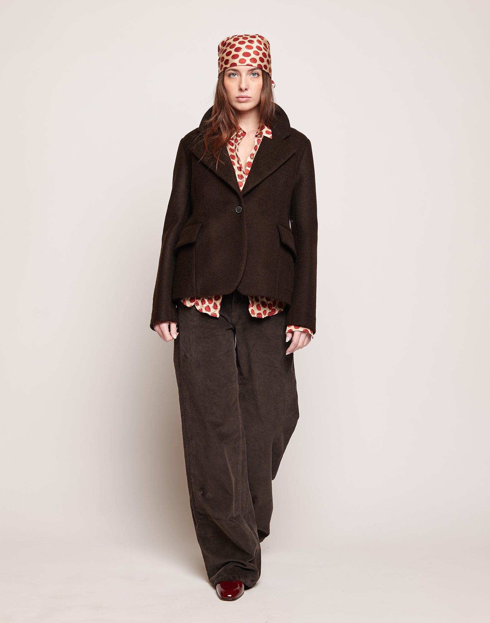 DOUUOD Giacca Monopetto in Neoprene Warm Jersey Ciocco