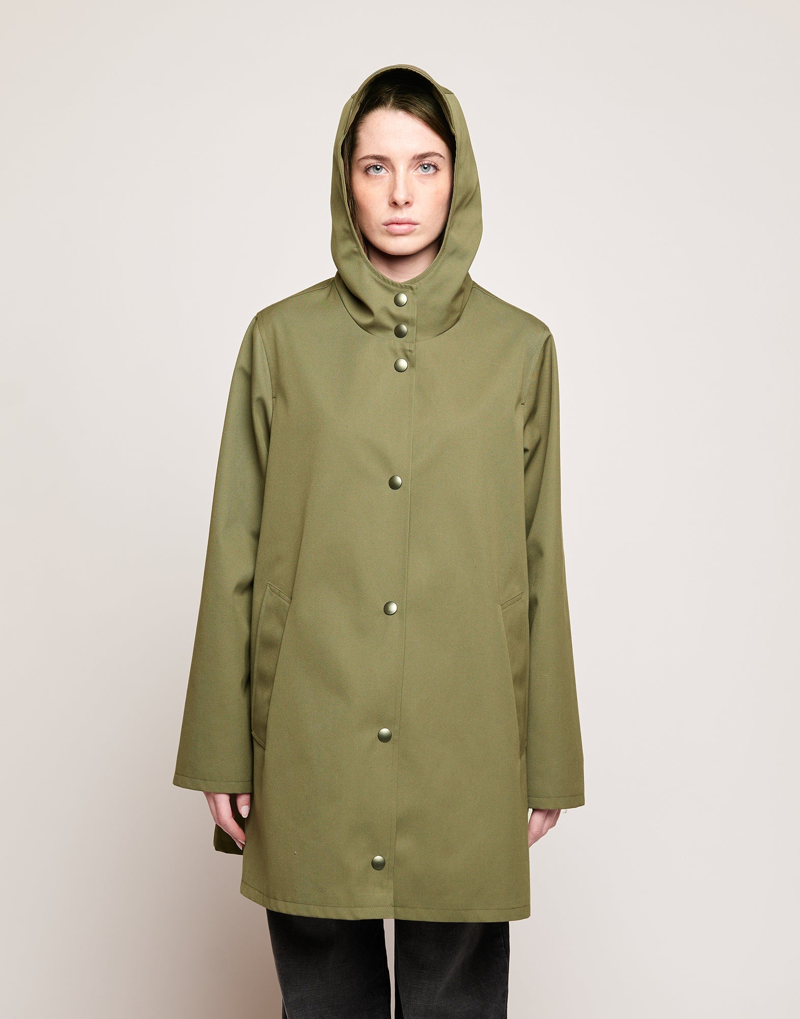 DOUUOD Impermeabile in Tecno Coat Water Repellent Militare