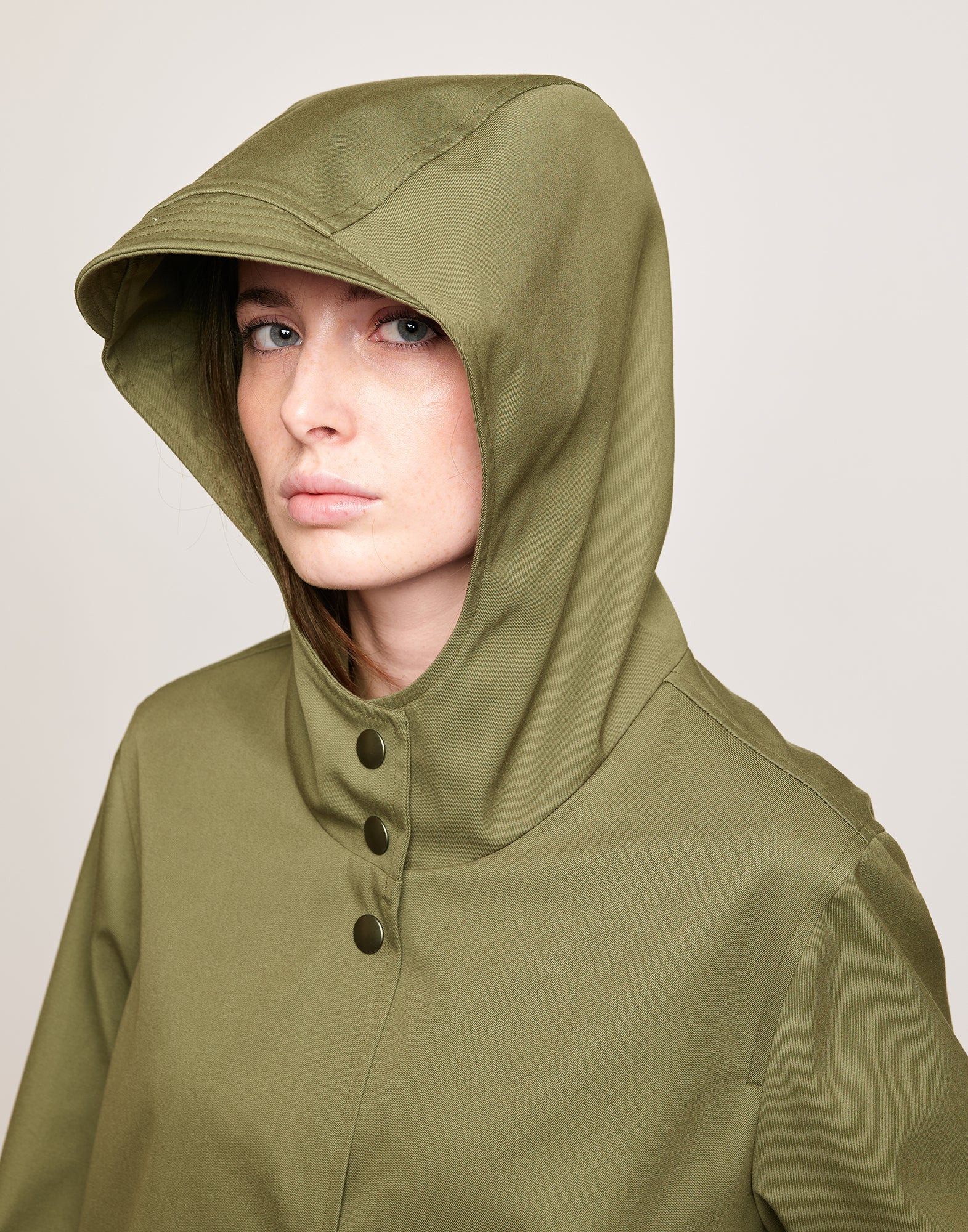 DOUUOD Impermeabile in Tecno Coat Water Repellent Militare