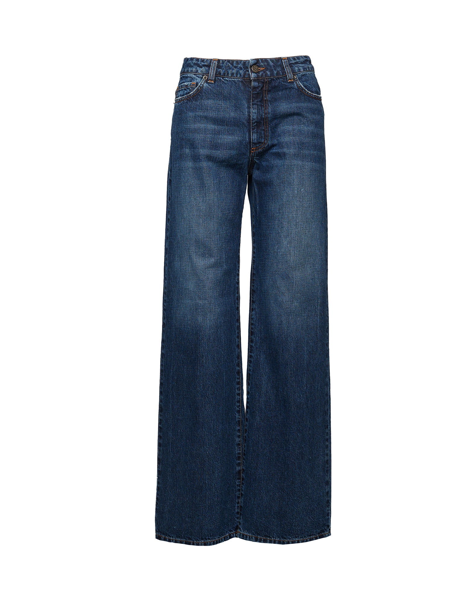 DOUUOD Jeans 5 Tasche a Palazzo Blu