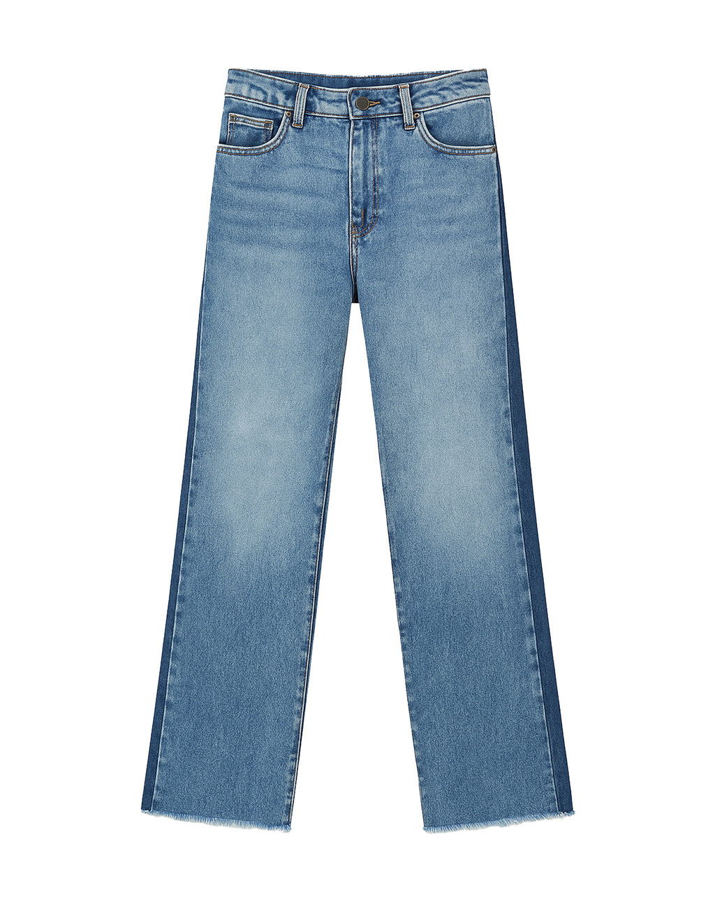 DOUUOD Jeans 5 Tasche a Palazzo Bicolore