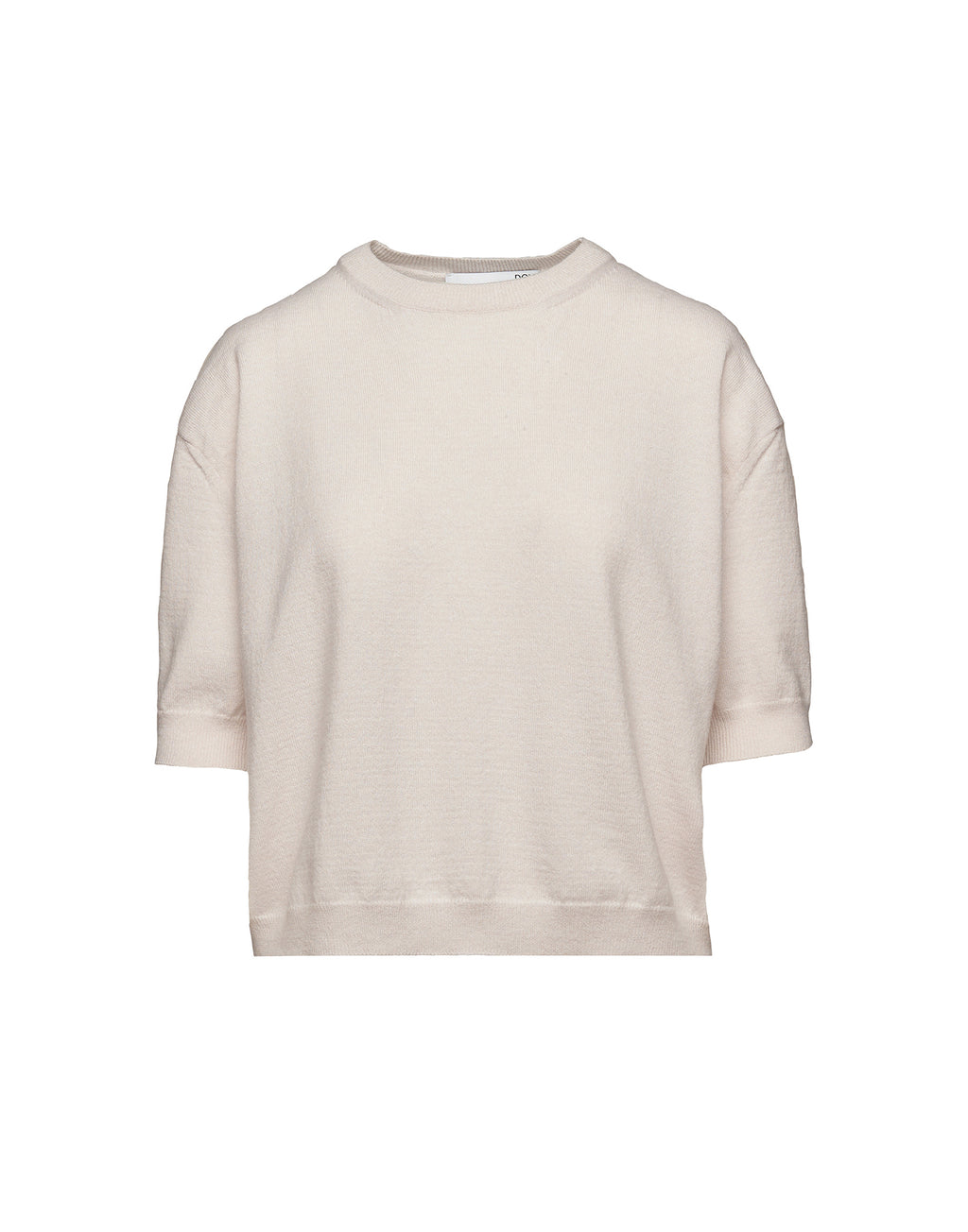 DOUUOD Maglia Boxy Girocollo in Lana e Cashmere Champagne