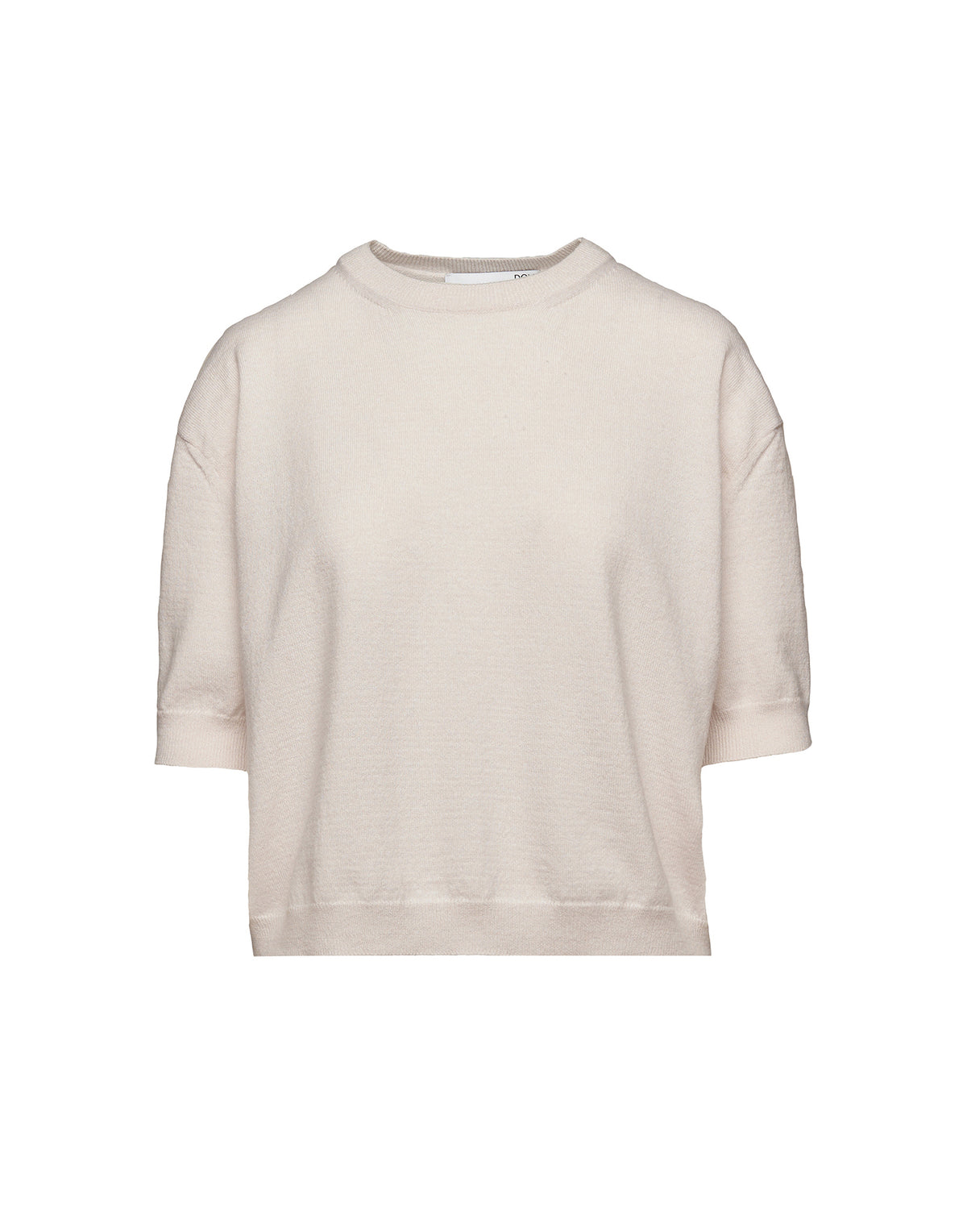 DOUUOD Maglia Boxy Girocollo in Lana e Cashmere Champagne