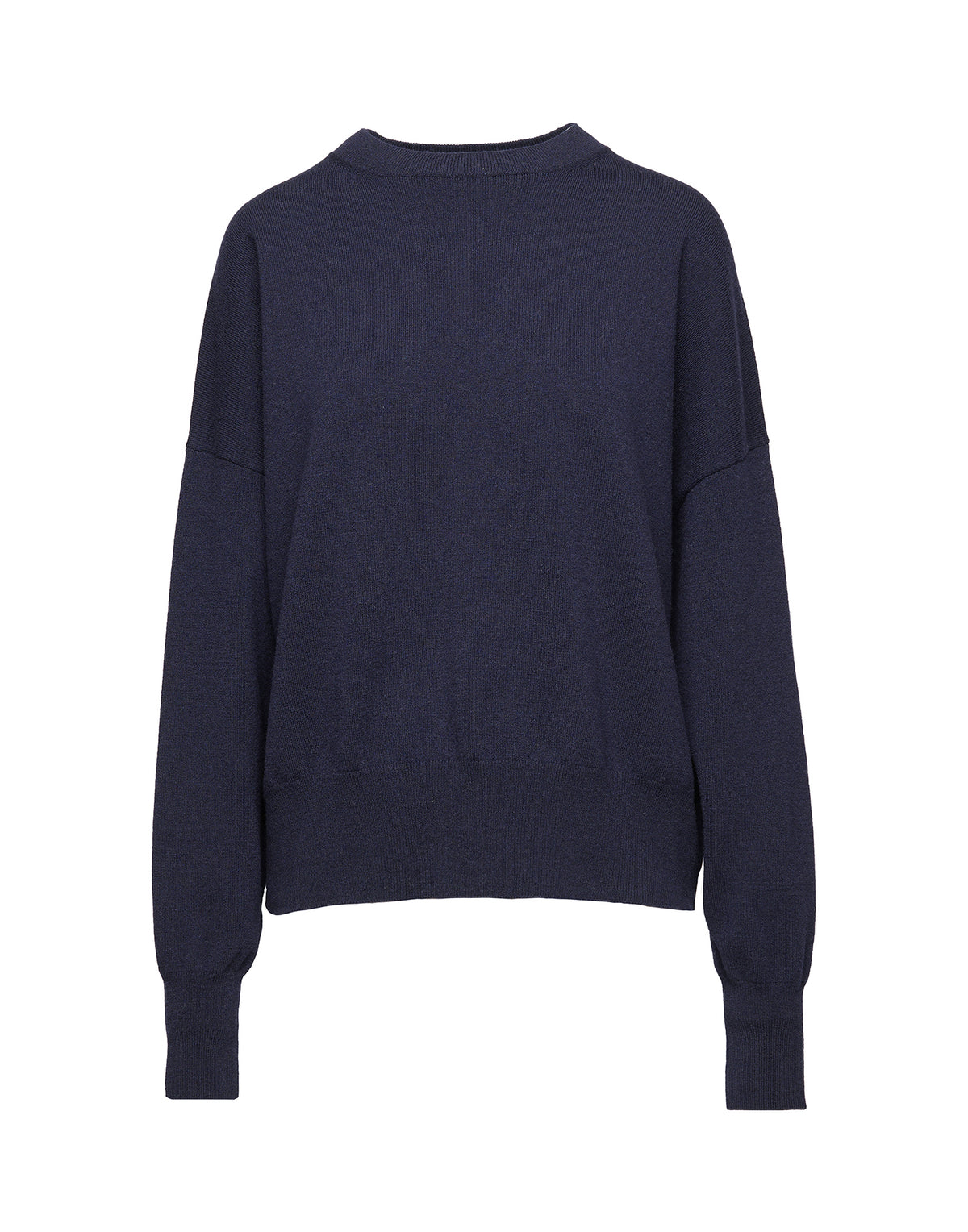 DOUUOD Maglione Kimono Girocollo in Lana e Cashmere Oltremare