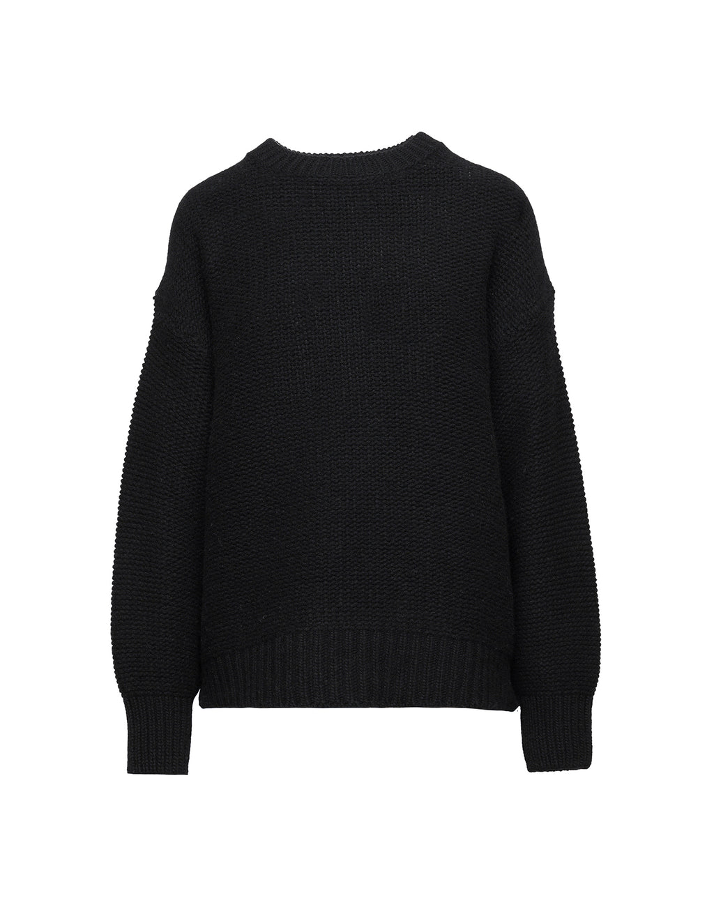 DOUUOD Maglione Girocollo in Lana e Cashmere Nero