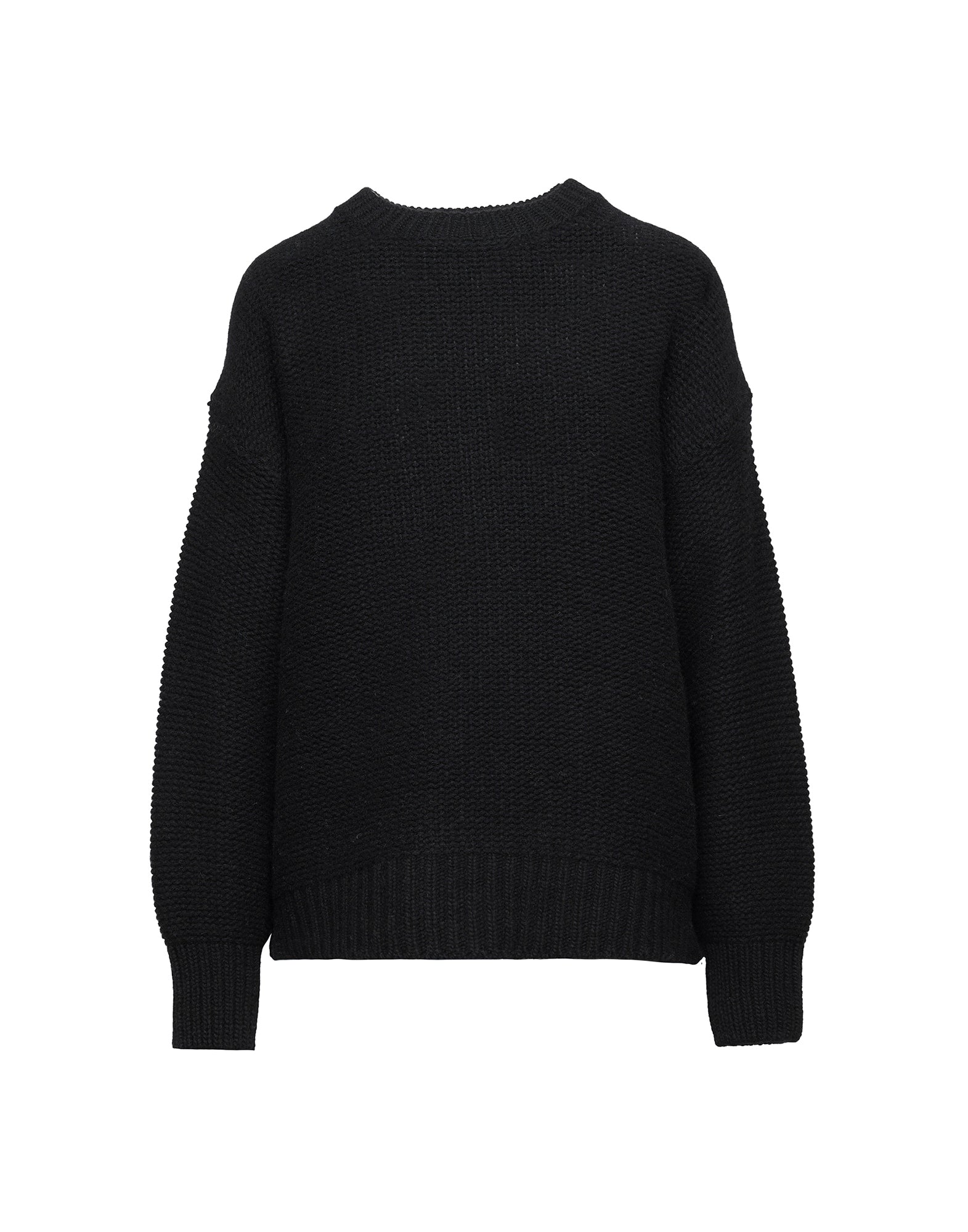 DOUUOD Maglione Girocollo in Lana e Cashmere Nero