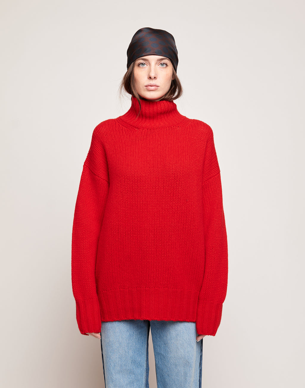 DOUUOD Maglione Dolcevita in Lana e Cashmere Lacca
