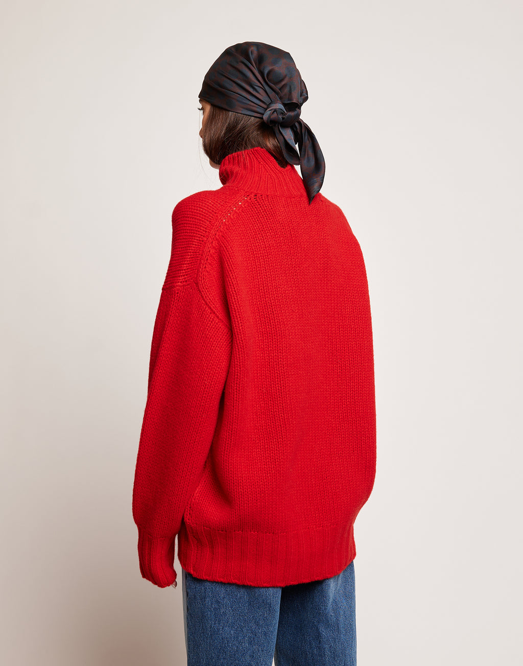 DOUUOD Maglione Dolcevita in Lana e Cashmere Lacca