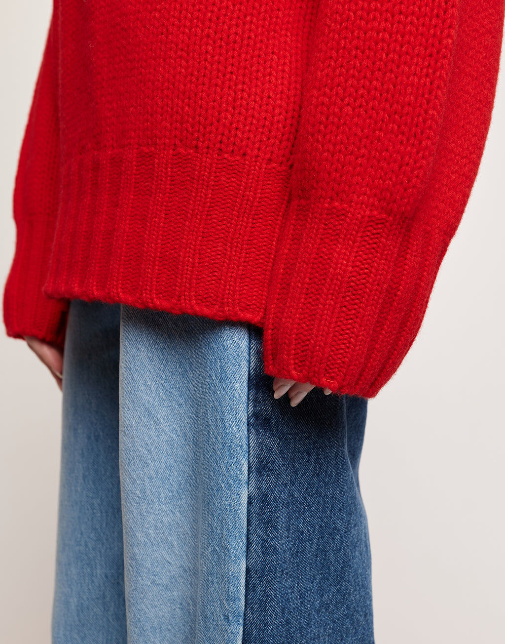 DOUUOD Maglione Dolcevita in Lana e Cashmere Lacca