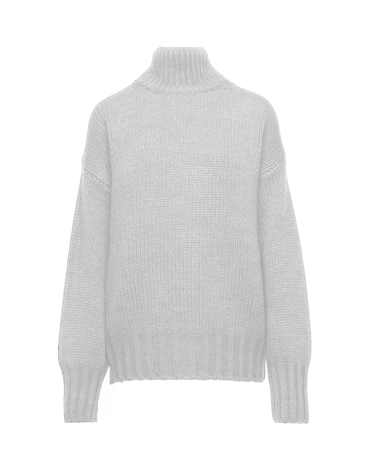 DOUUOD Maglione Dolcevita in Lana e Cashmere Grigio Chiaro