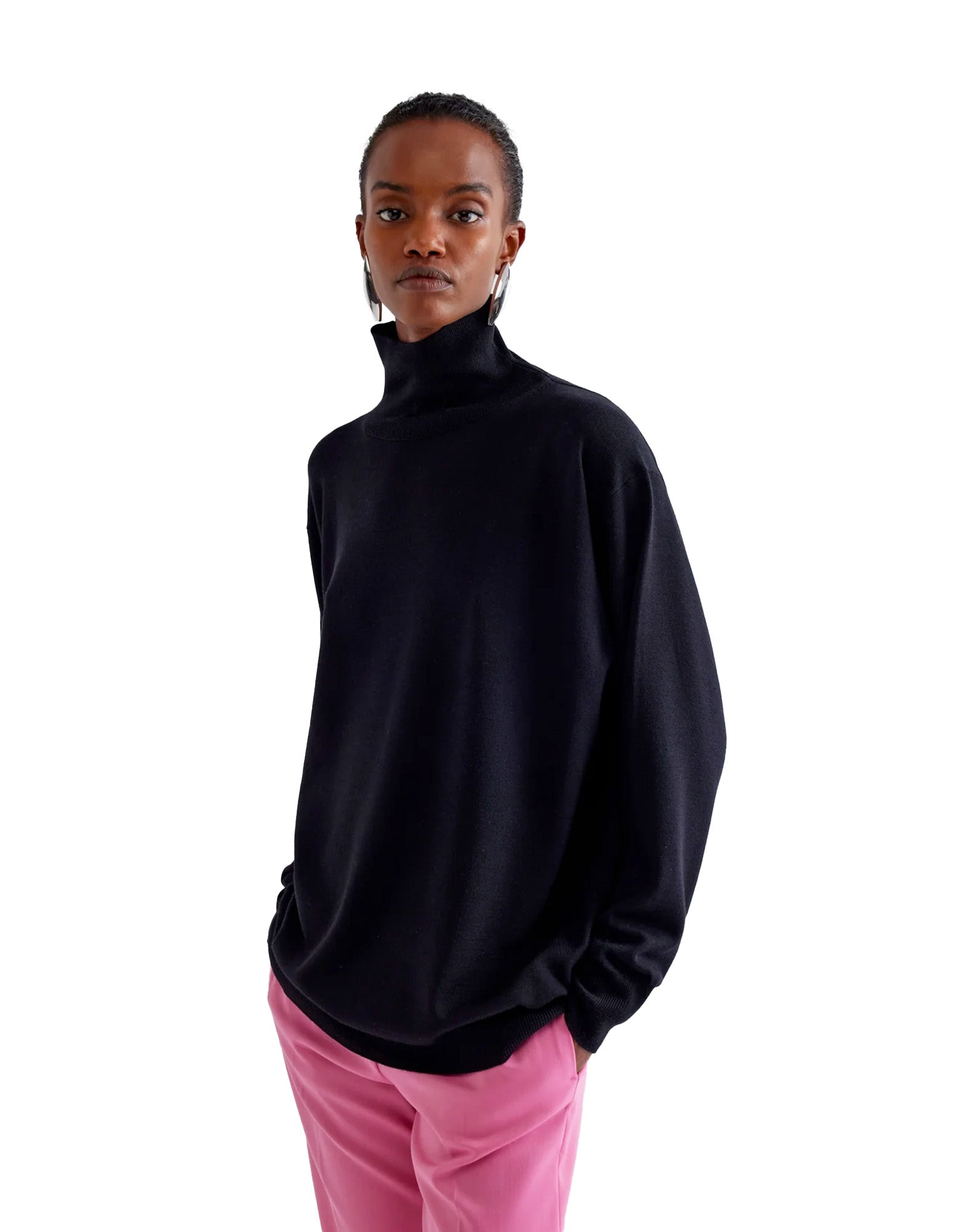 ERIKA CAVALLINI Maglia Fenice in Merino Extra Fine Nera