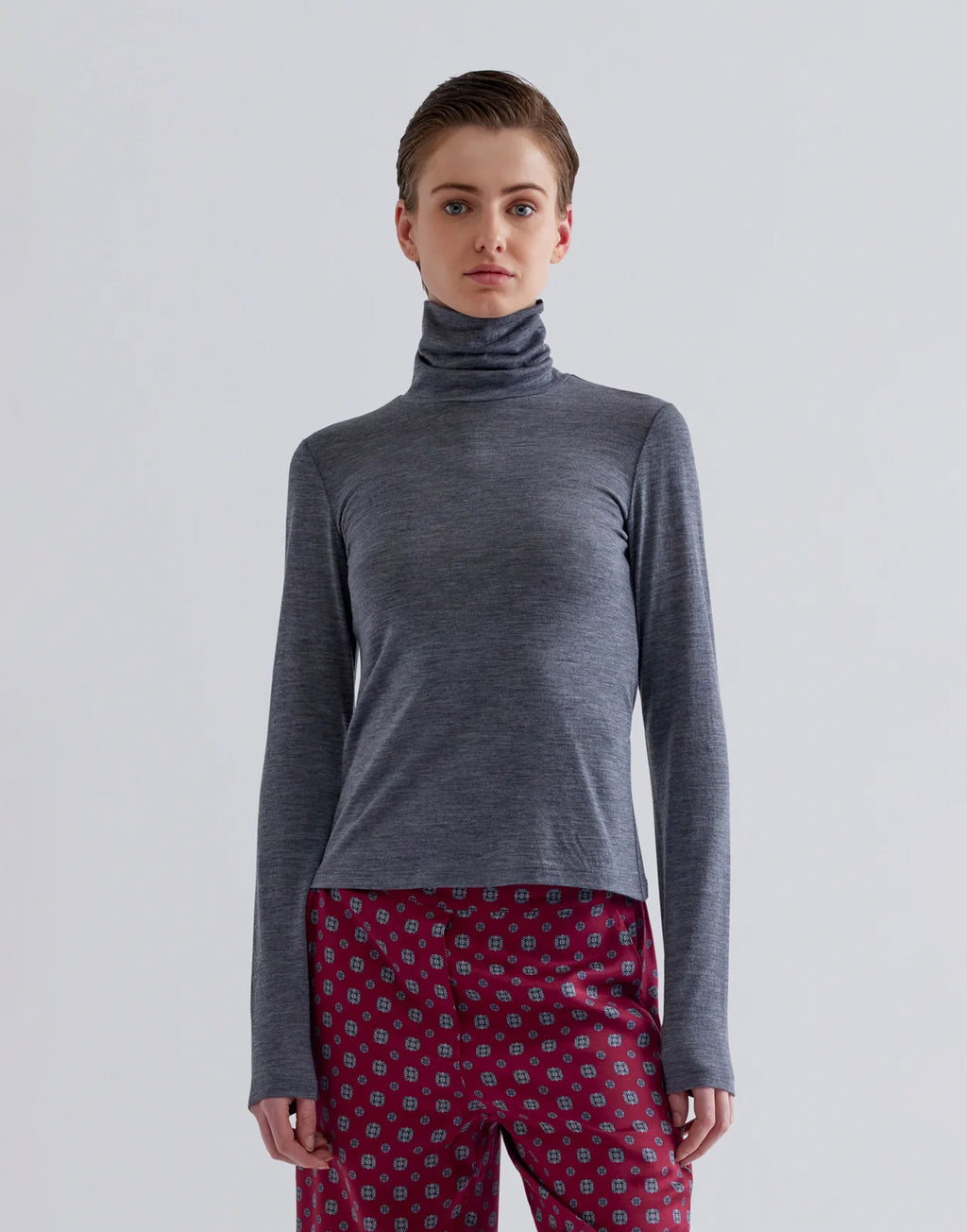 ERIKA CAVALLINI Lupetto Adriel in Jersey di Lana Dark Grey