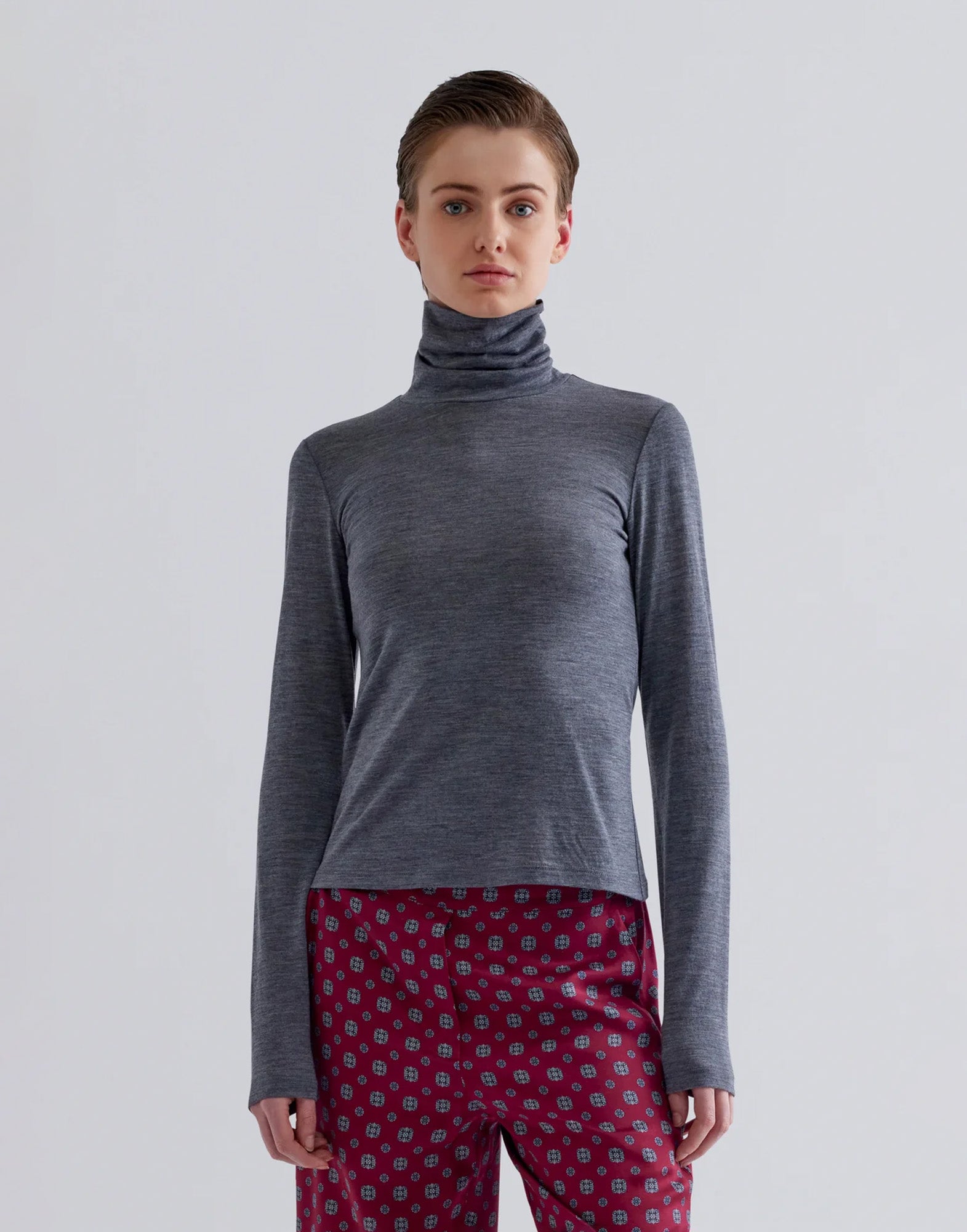 ERIKA CAVALLINI Lupetto Adriel in Jersey di Lana Dark Grey