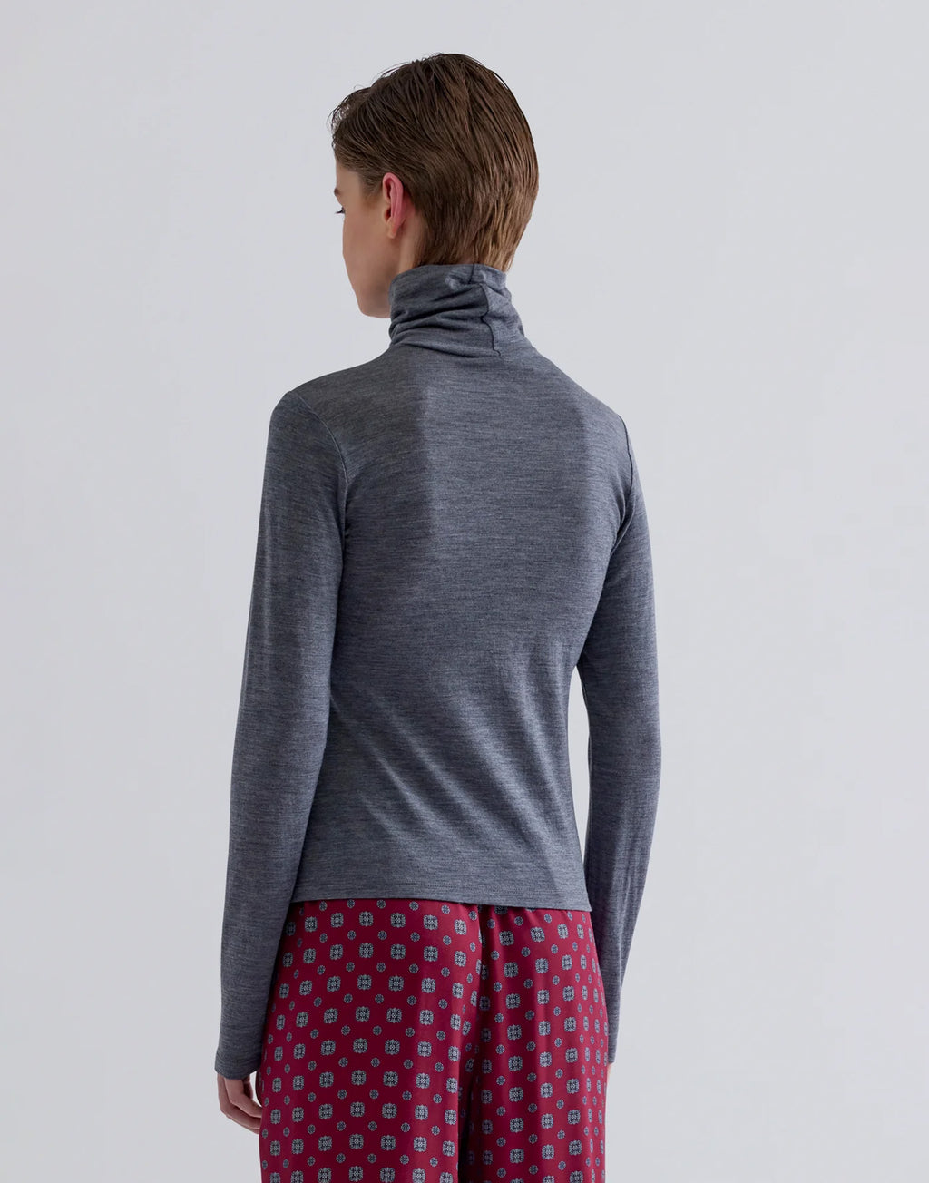 ERIKA CAVALLINI Lupetto Adriel in Jersey di Lana Dark Grey