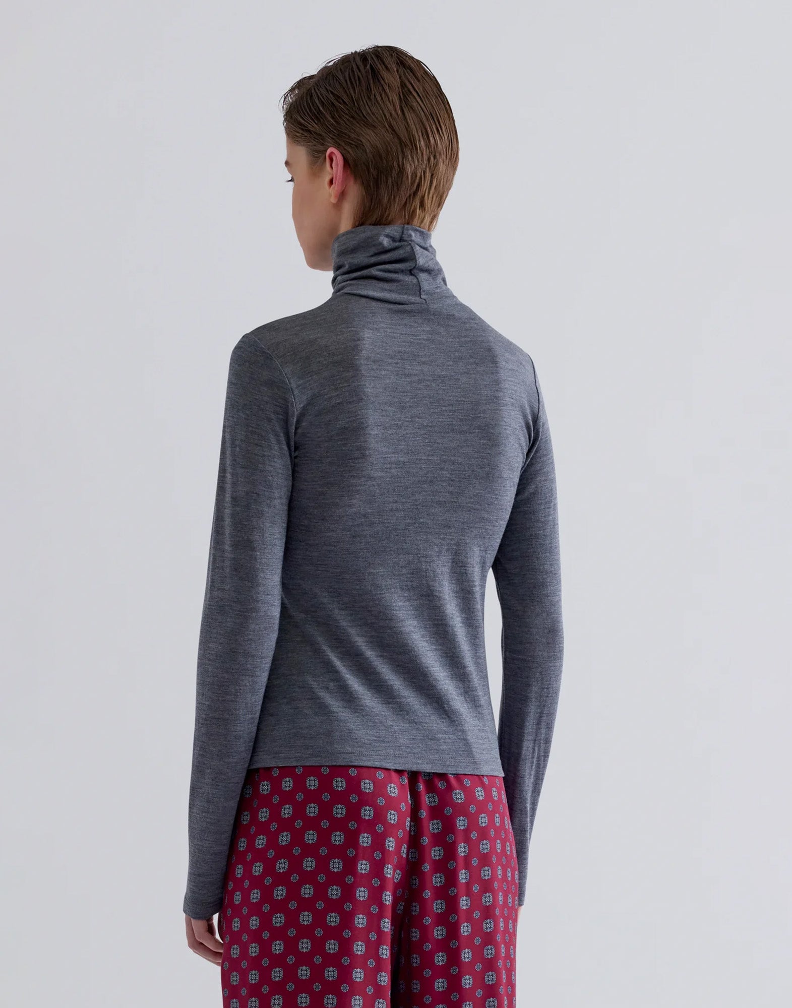 ERIKA CAVALLINI Lupetto Adriel in Jersey di Lana Dark Grey