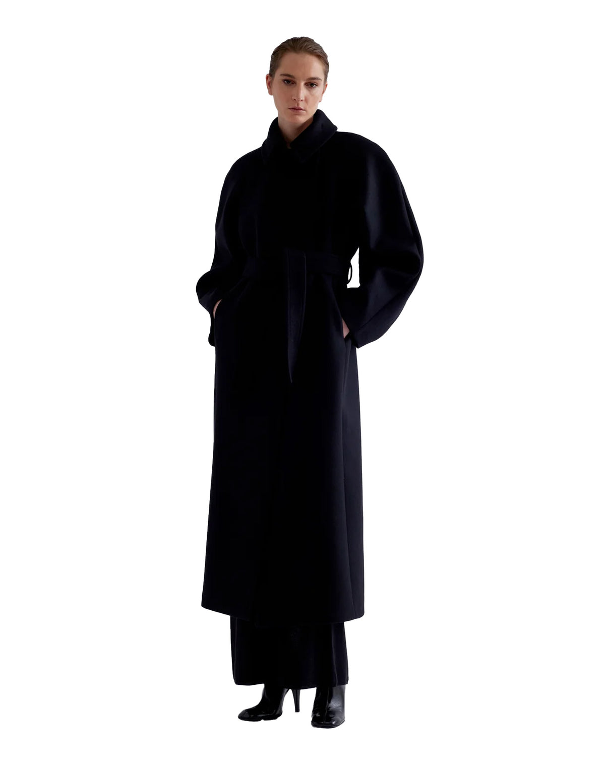 ERIKA CAVALLINI Cappotto Diletta in Pura Lana Vergine Nero