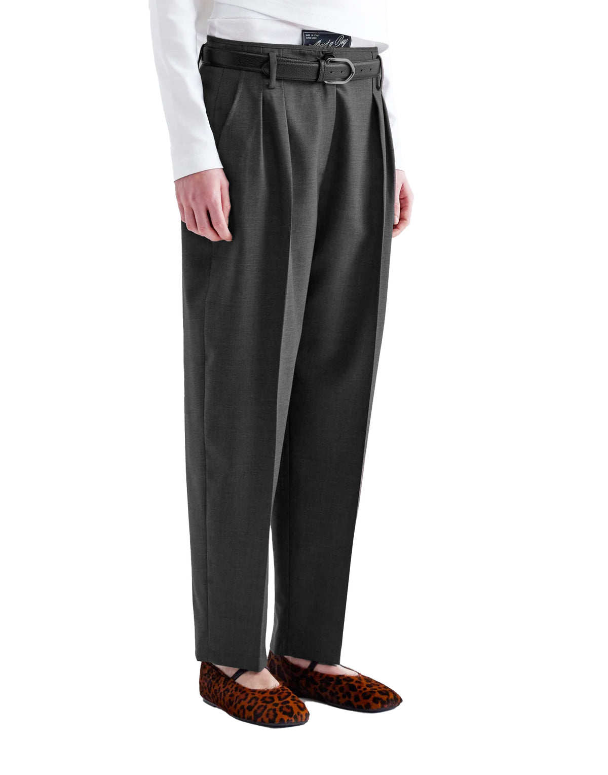 ERIKA CAVALLINI Pantalon Thalita de tailleur en laine vierge noir