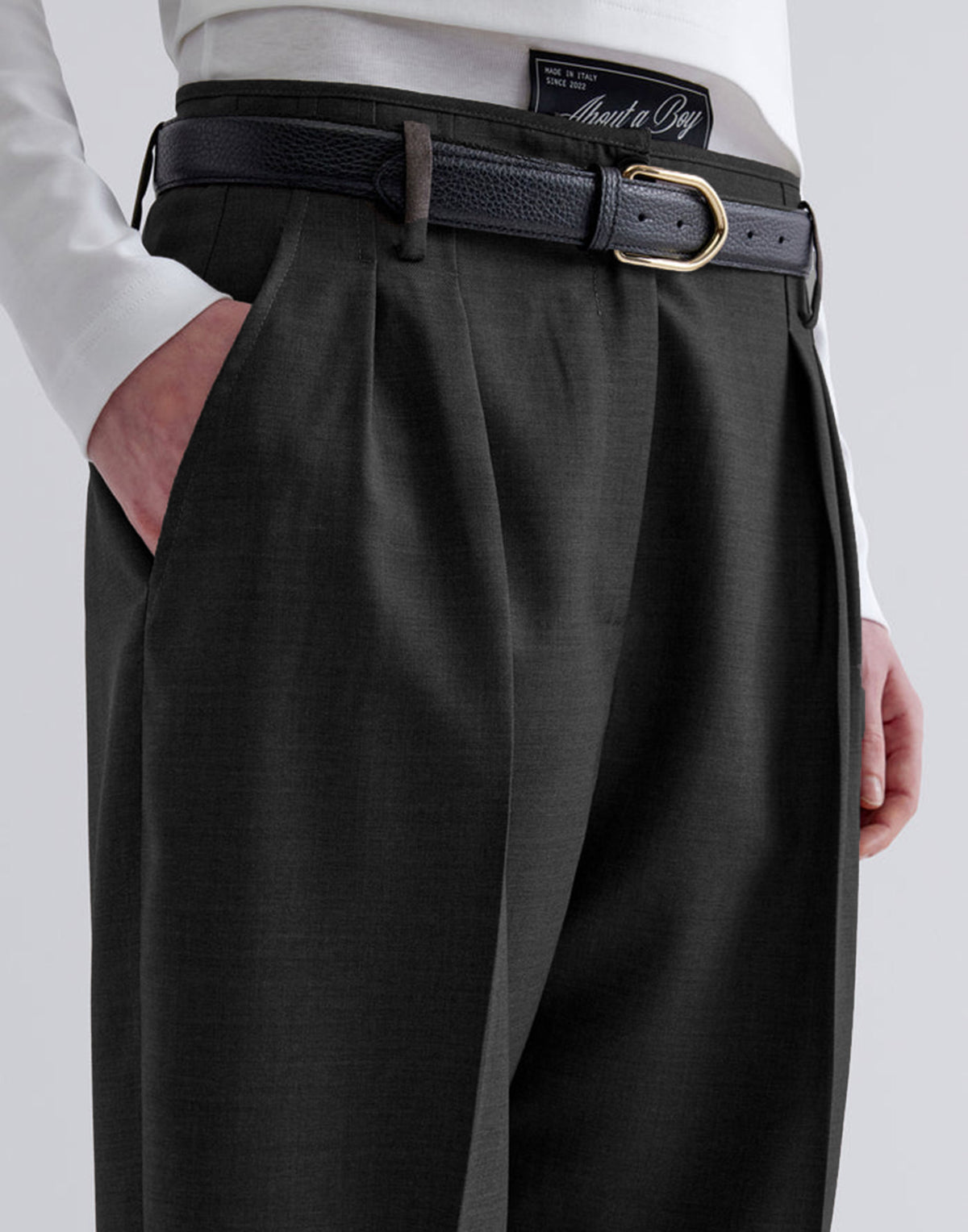 ERIKA CAVALLINI Pantalon Thalita de tailleur en laine vierge noir