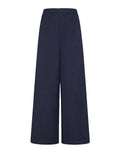 FORTE FORTE Pantaloni a Vita Alta in Cotone e Viscosa Notte