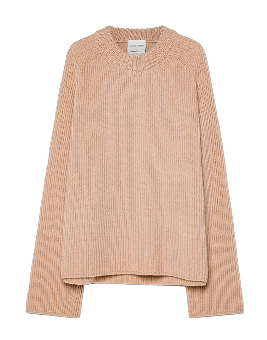 FORTE FORTE Maglia Girocollo in Cashmere e Lana Noisette