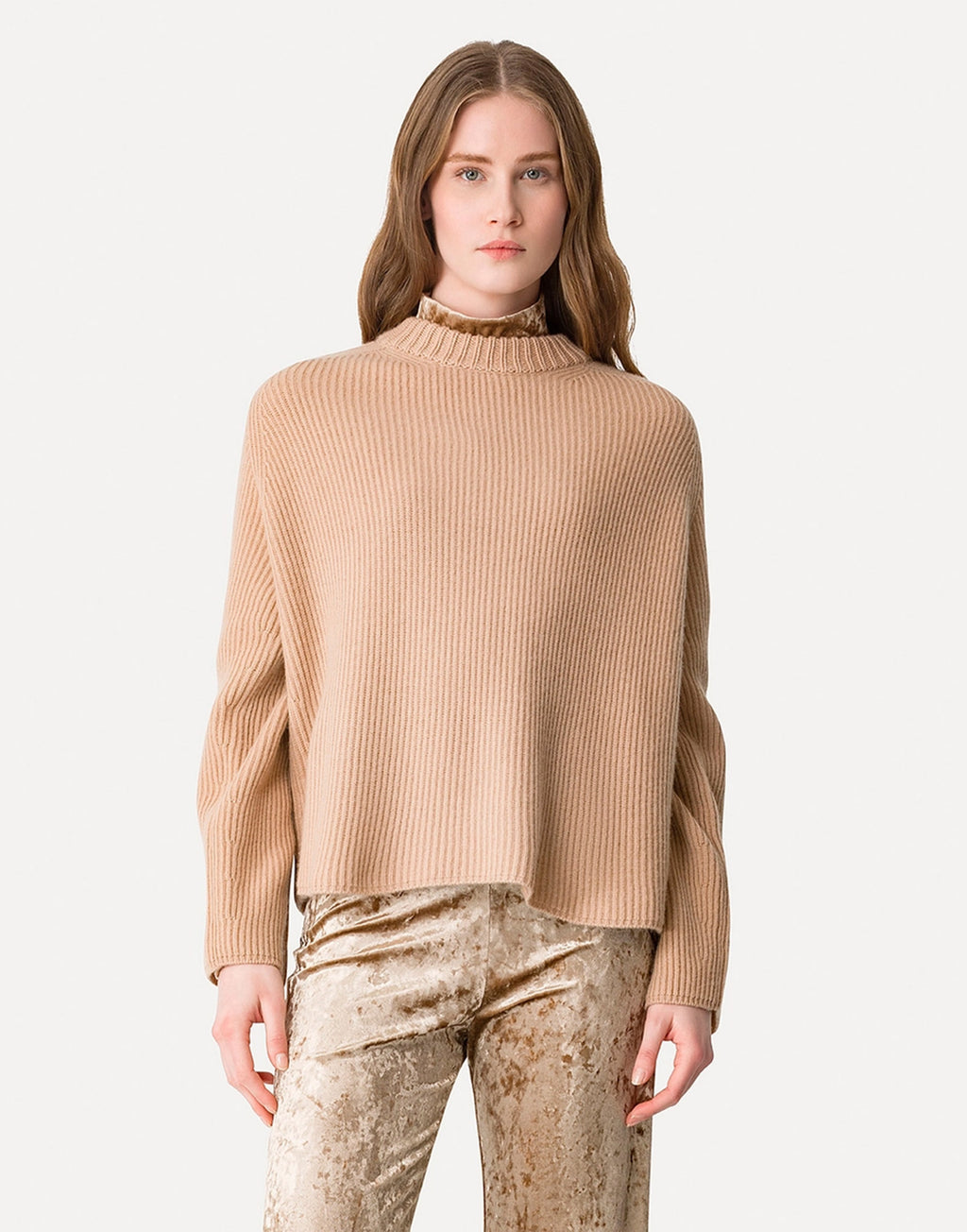 FORTE FORTE Maglia Girocollo in Cashmere e Lana Noisette