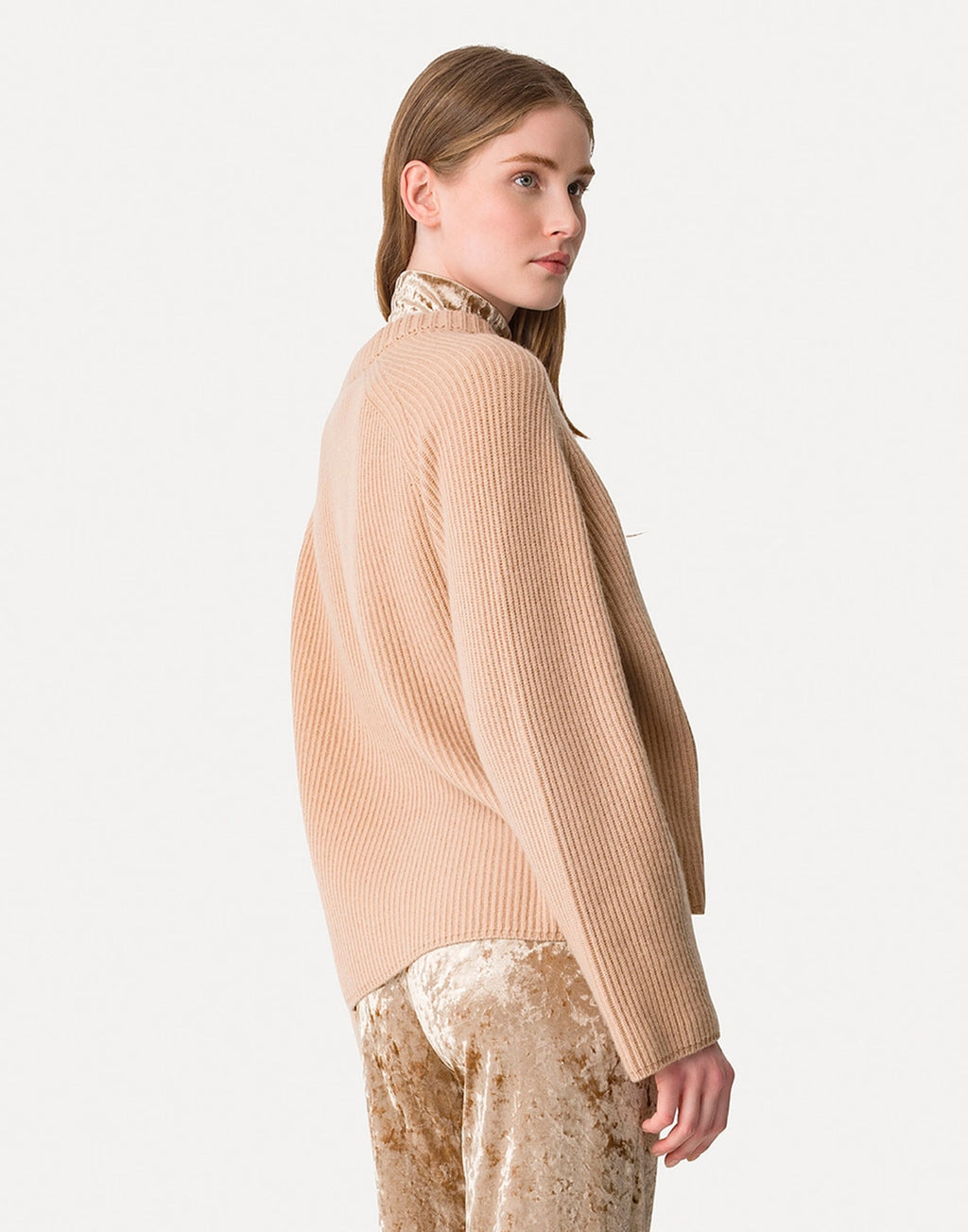 FORTE FORTE Maglia Girocollo in Cashmere e Lana Noisette