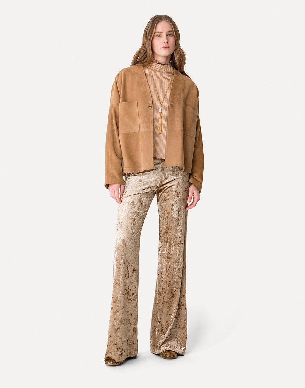 FORTE FORTE Maglia Girocollo in Cashmere e Lana Noisette