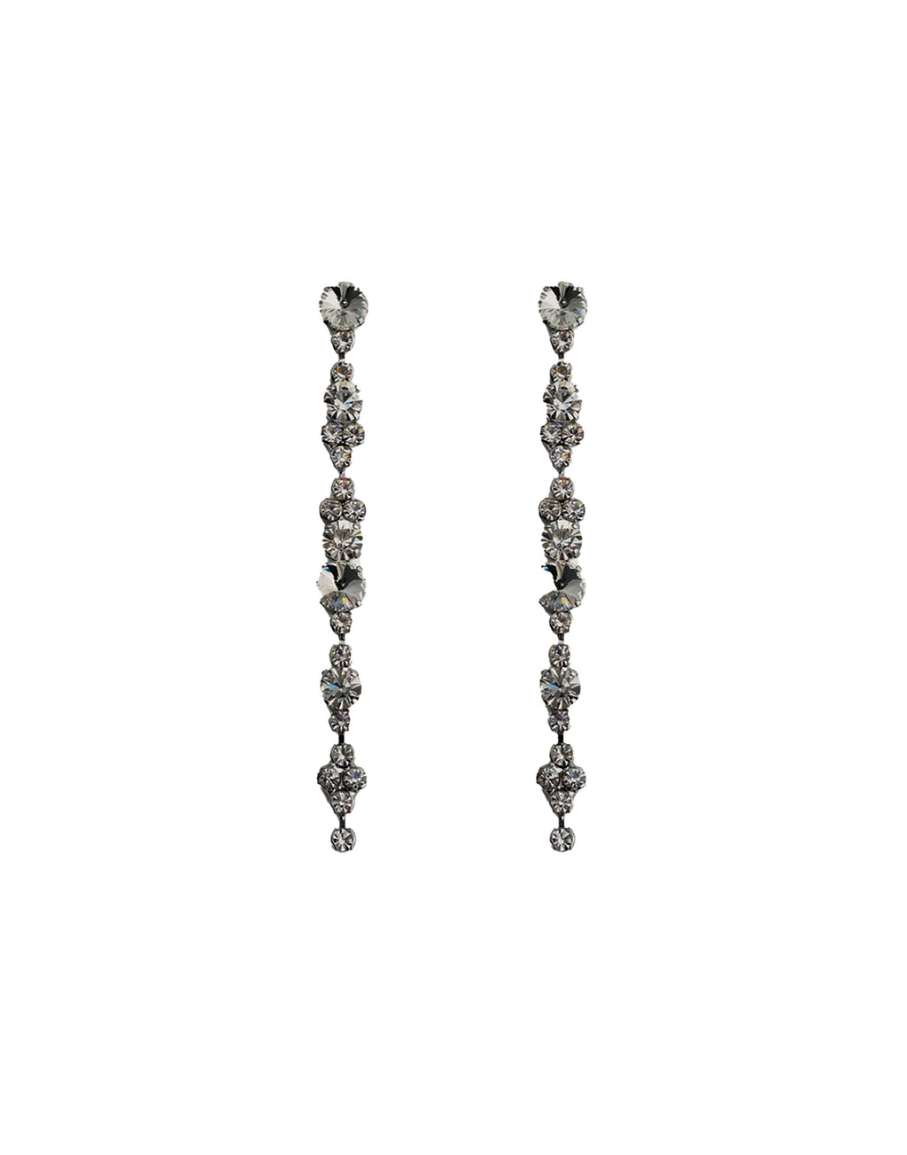 FORTE FORTE Orecchini Pendenti con Cristalli Grey